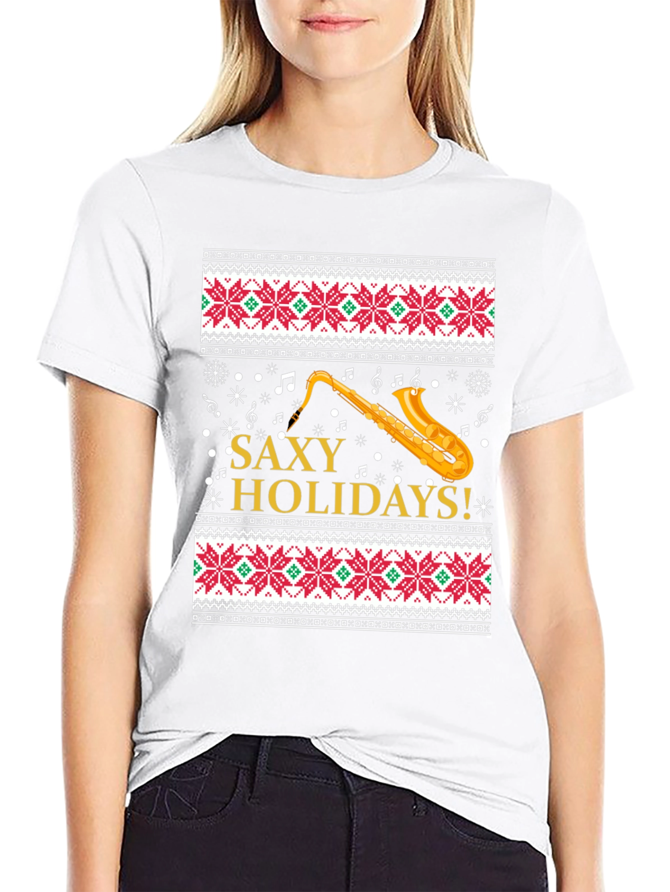 Saxy Holidays Christmas Sweater T-Shirt