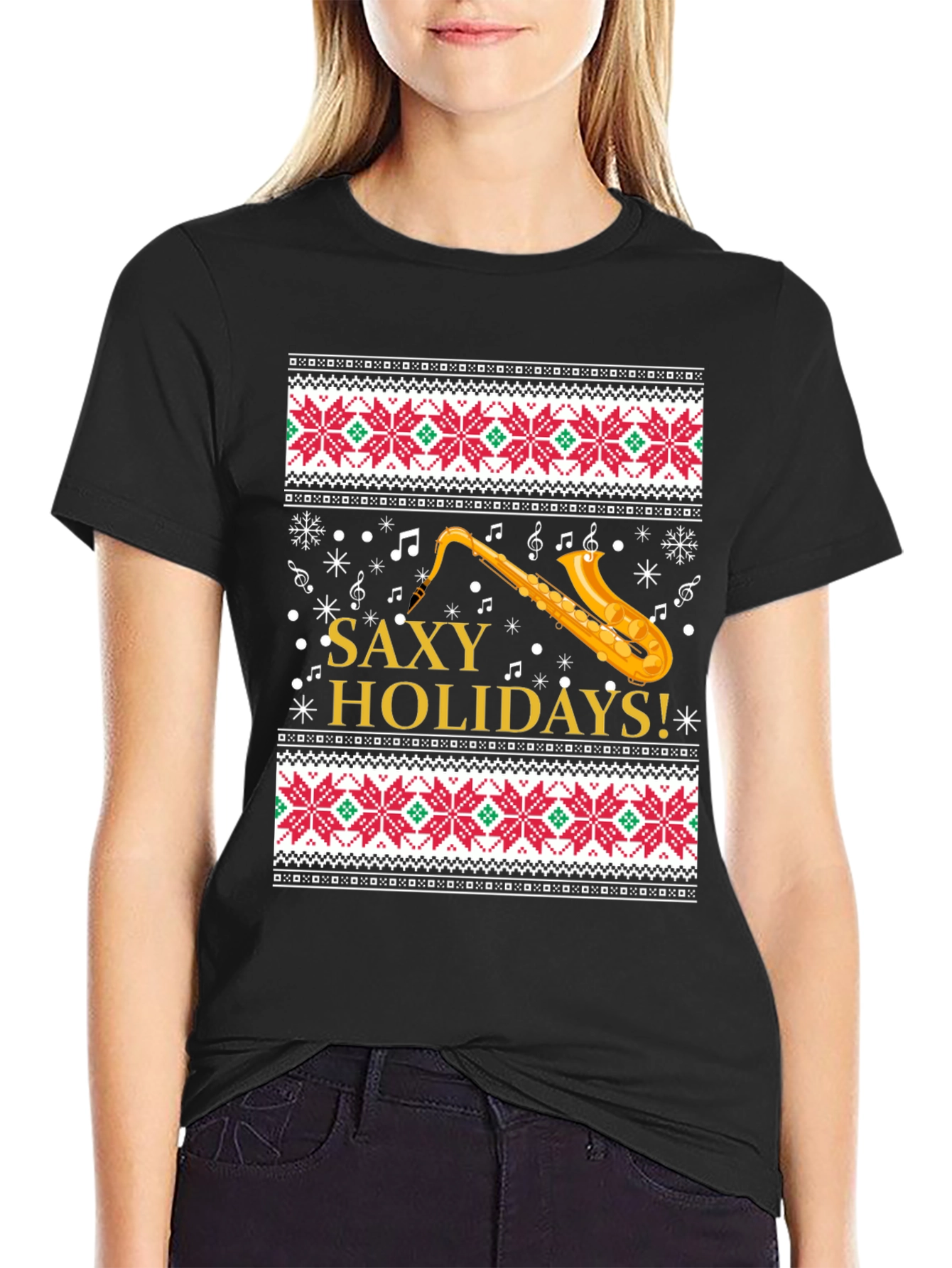 Saxy Holidays Christmas Sweater T-Shirt