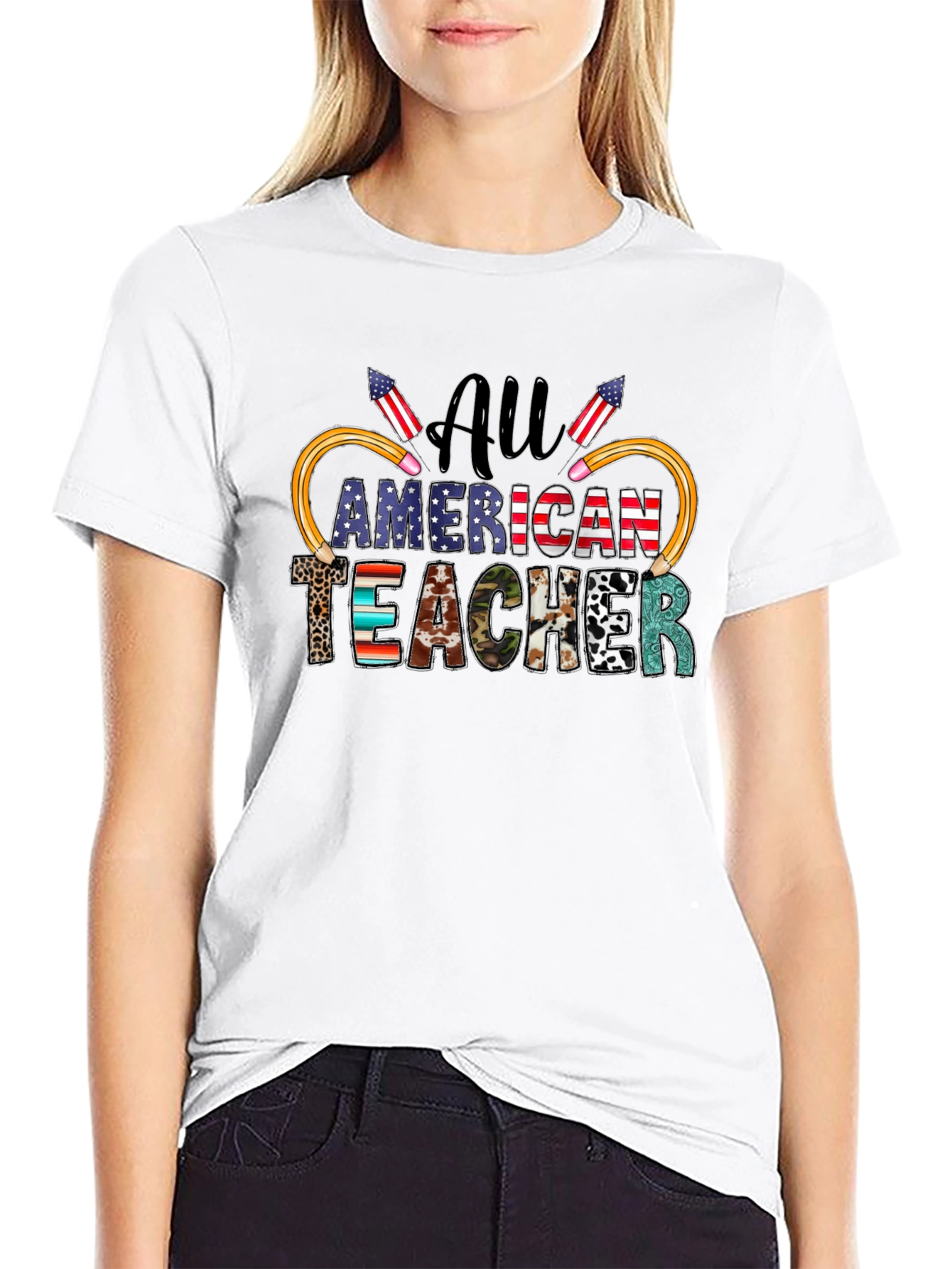 All American Teacher Patriotic T-Shirt