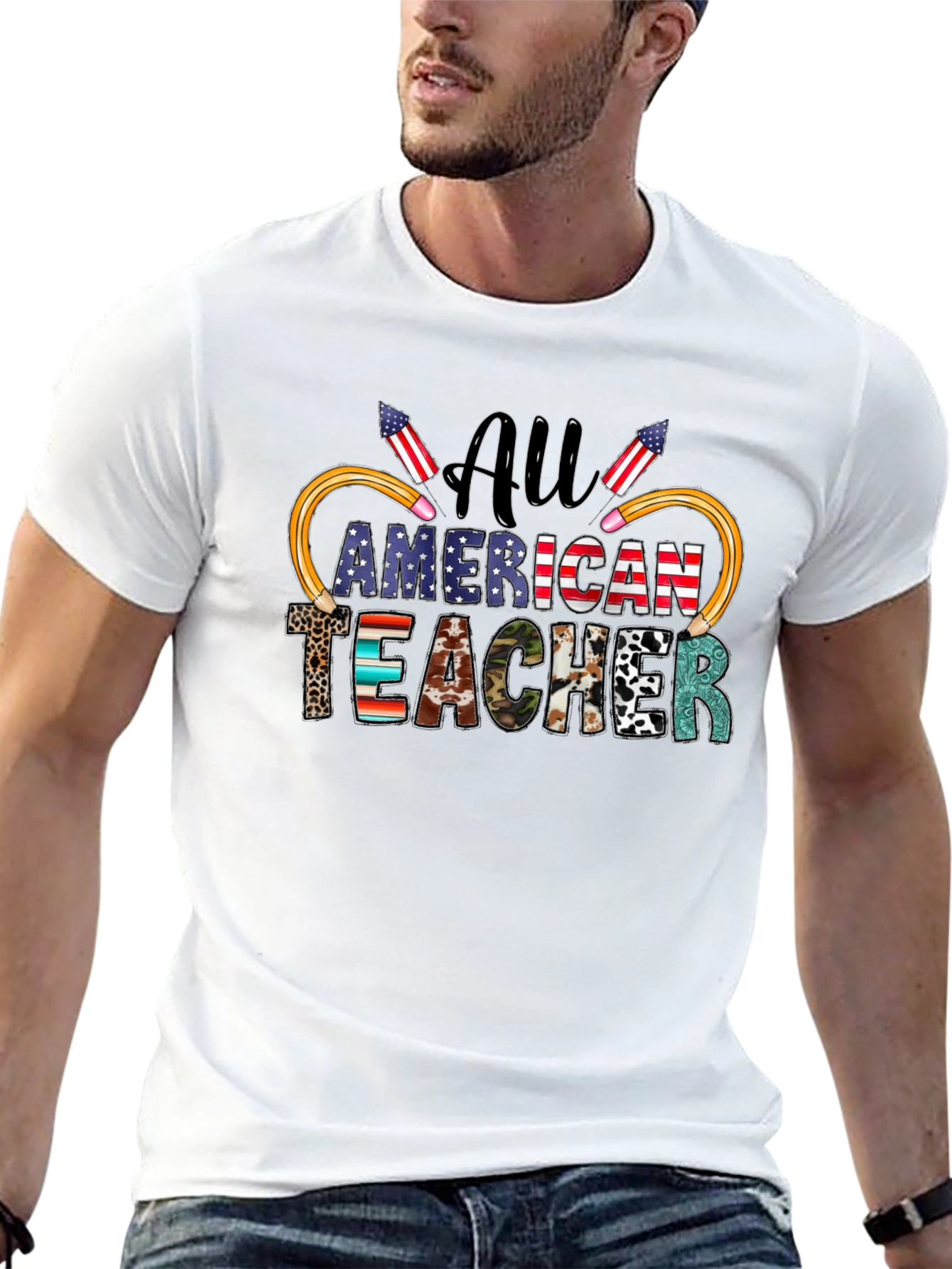 All American Teacher Patriotic T-Shirt