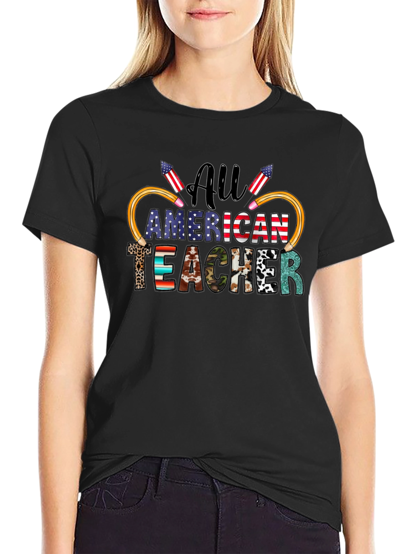 All American Teacher Patriotic T-Shirt