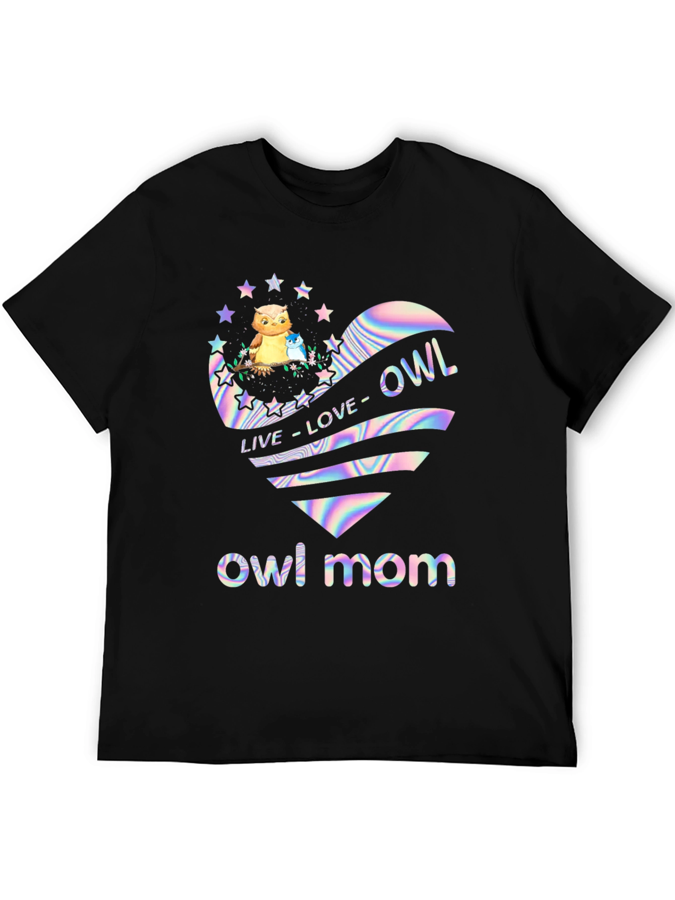 Owl Mom T-Shirt - Live Love Owl Heart Design