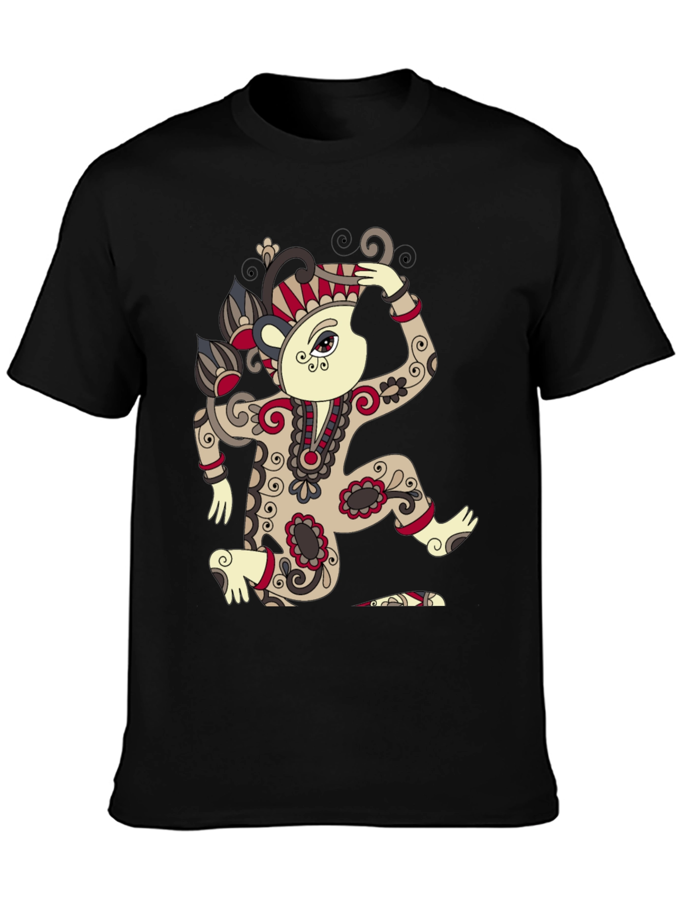 Stylish Black T-Shirt with Unique Artistic Design