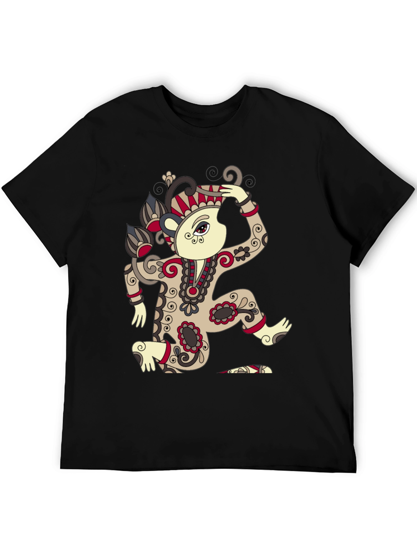 Stylish Black T-Shirt with Unique Artistic Design