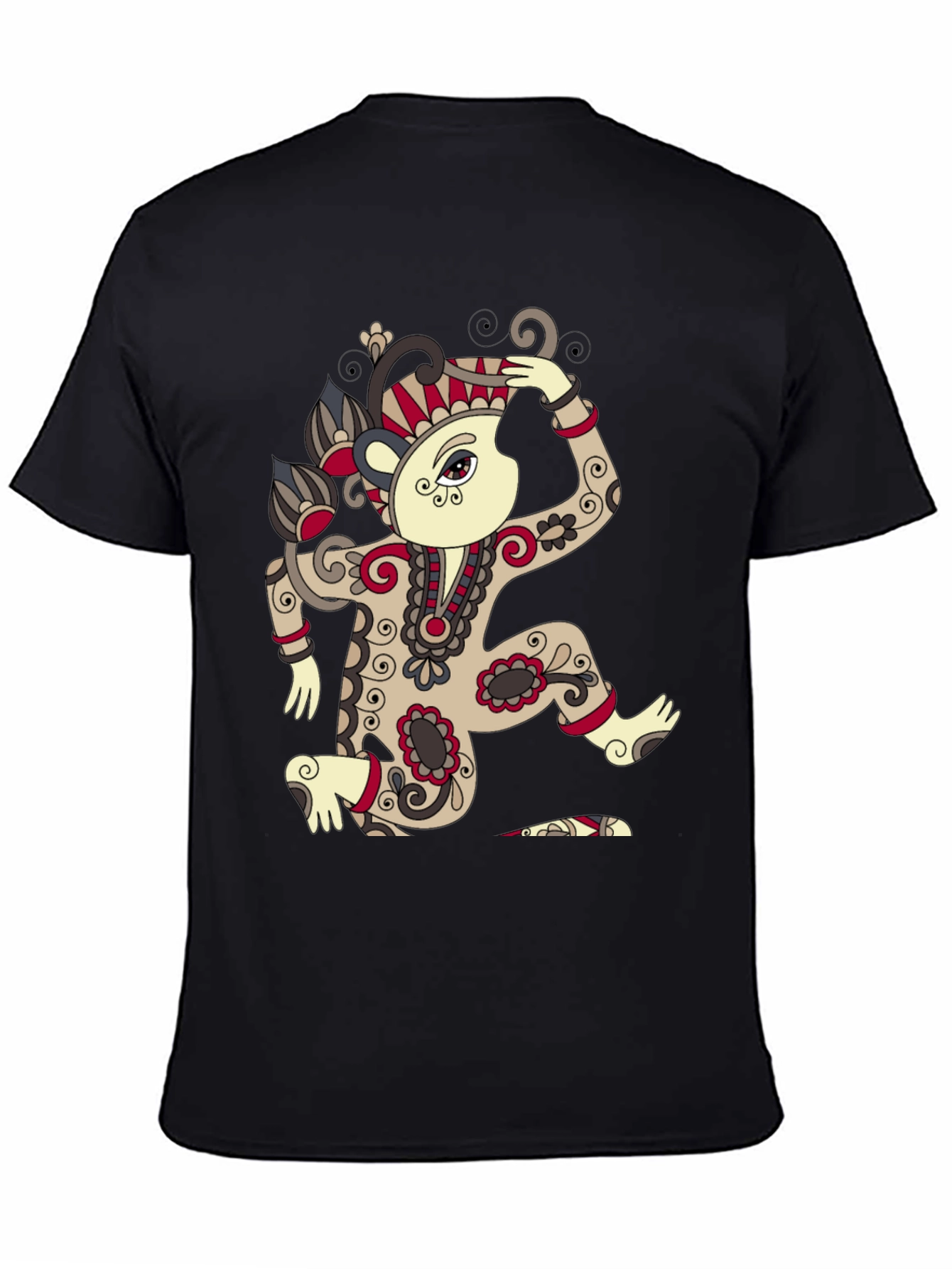 Stylish Black T-Shirt with Unique Artistic Design