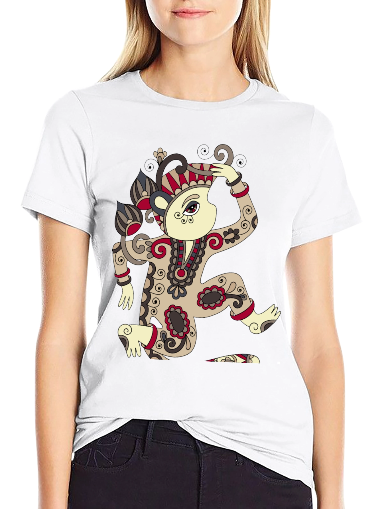 Stylish Black T-Shirt with Unique Artistic Design