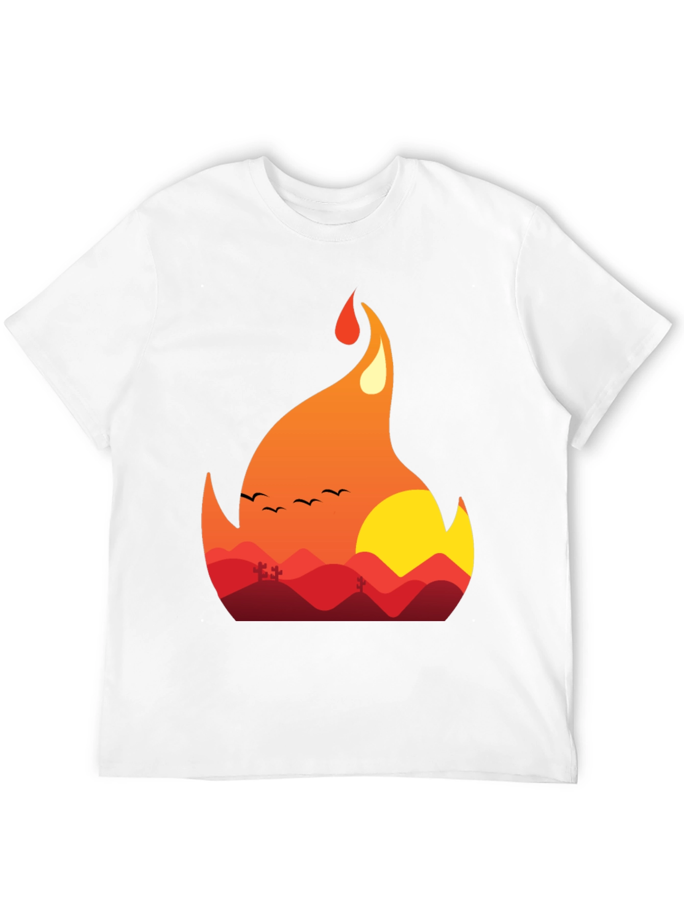 Fiery Sunset Graphic Tee - Unique Nature Design