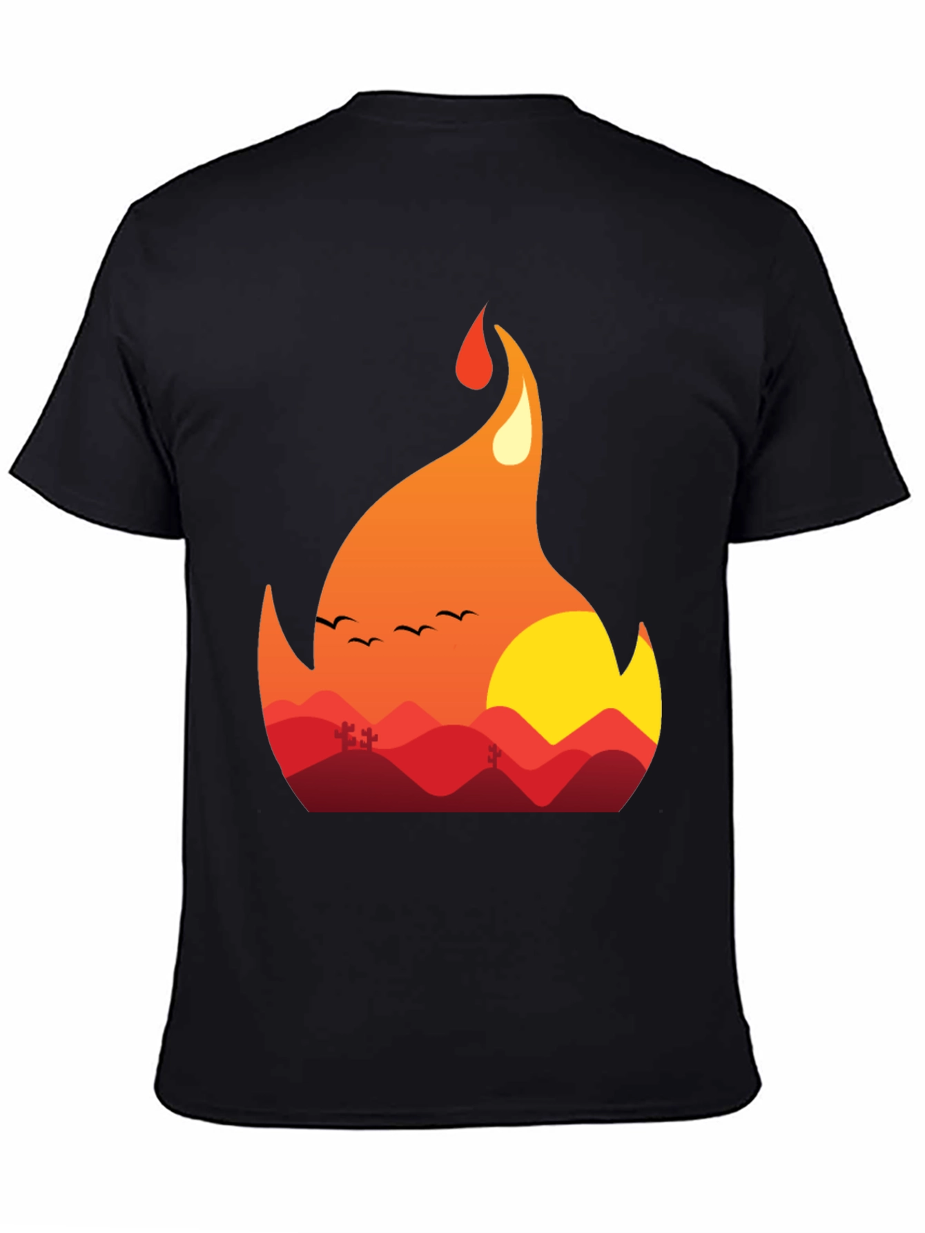 Fiery Sunset Graphic Tee - Unique Nature Design