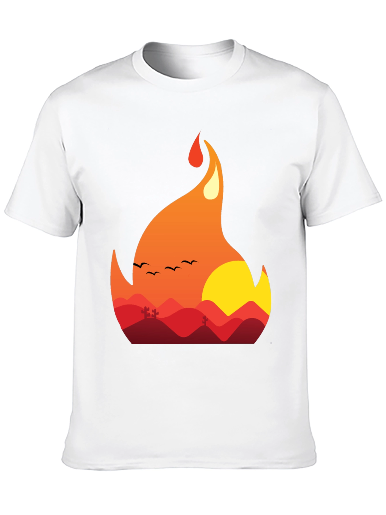 Fiery Sunset Graphic Tee - Unique Nature Design