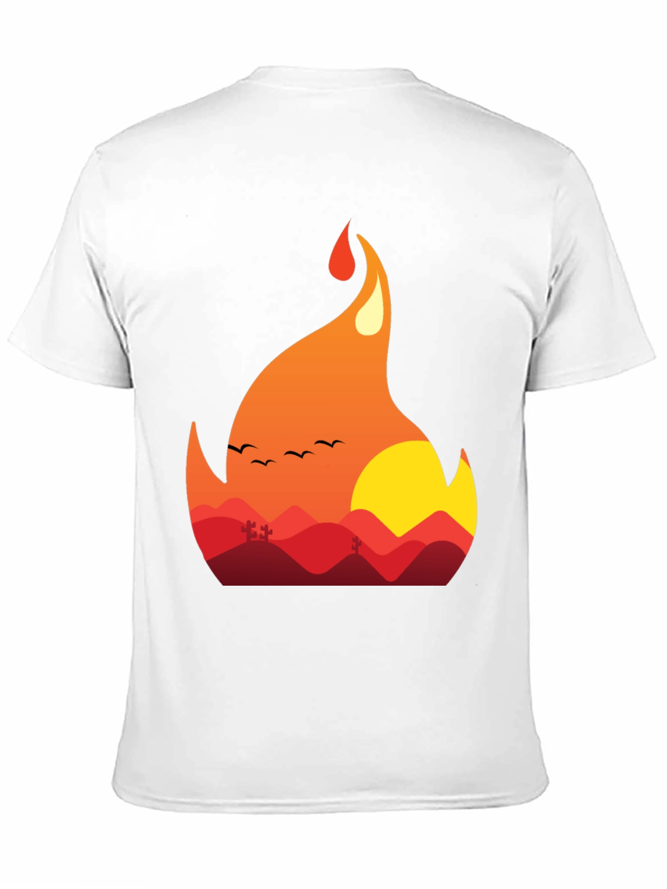 Fiery Sunset Graphic Tee - Unique Nature Design