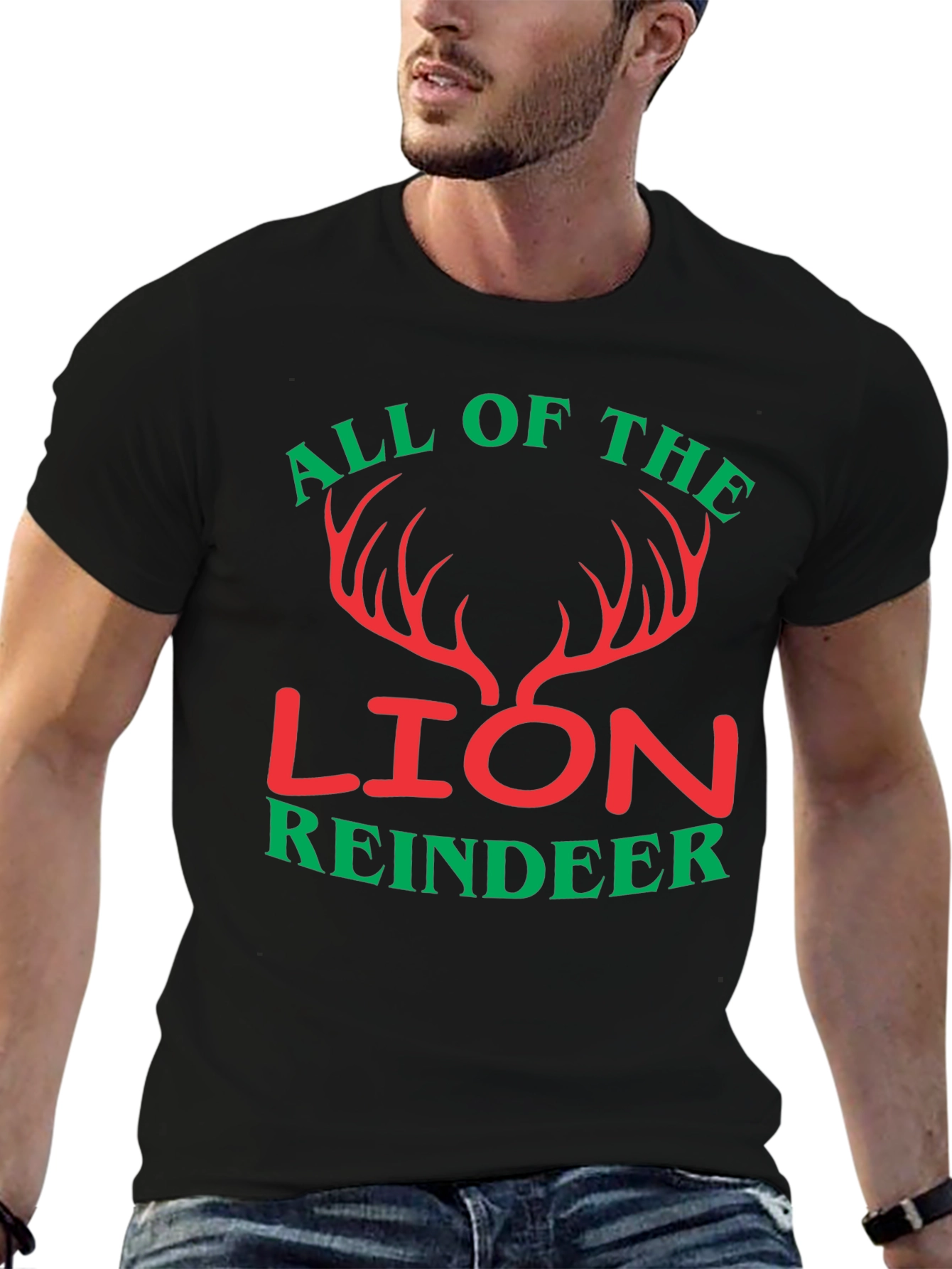 All Of The Lion Reindeer Graphic T-Shirt