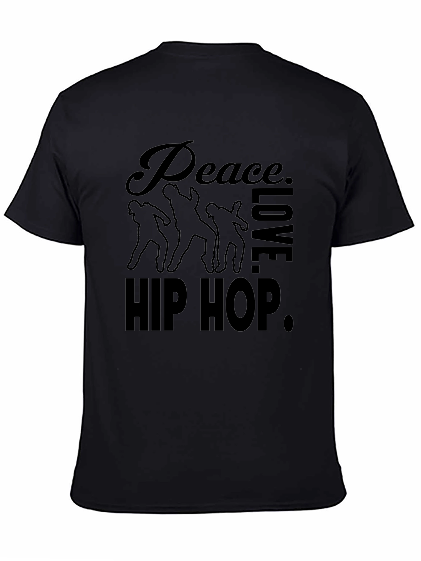 Peace Love Hip Hop T-Shirt Black Graphic Tee