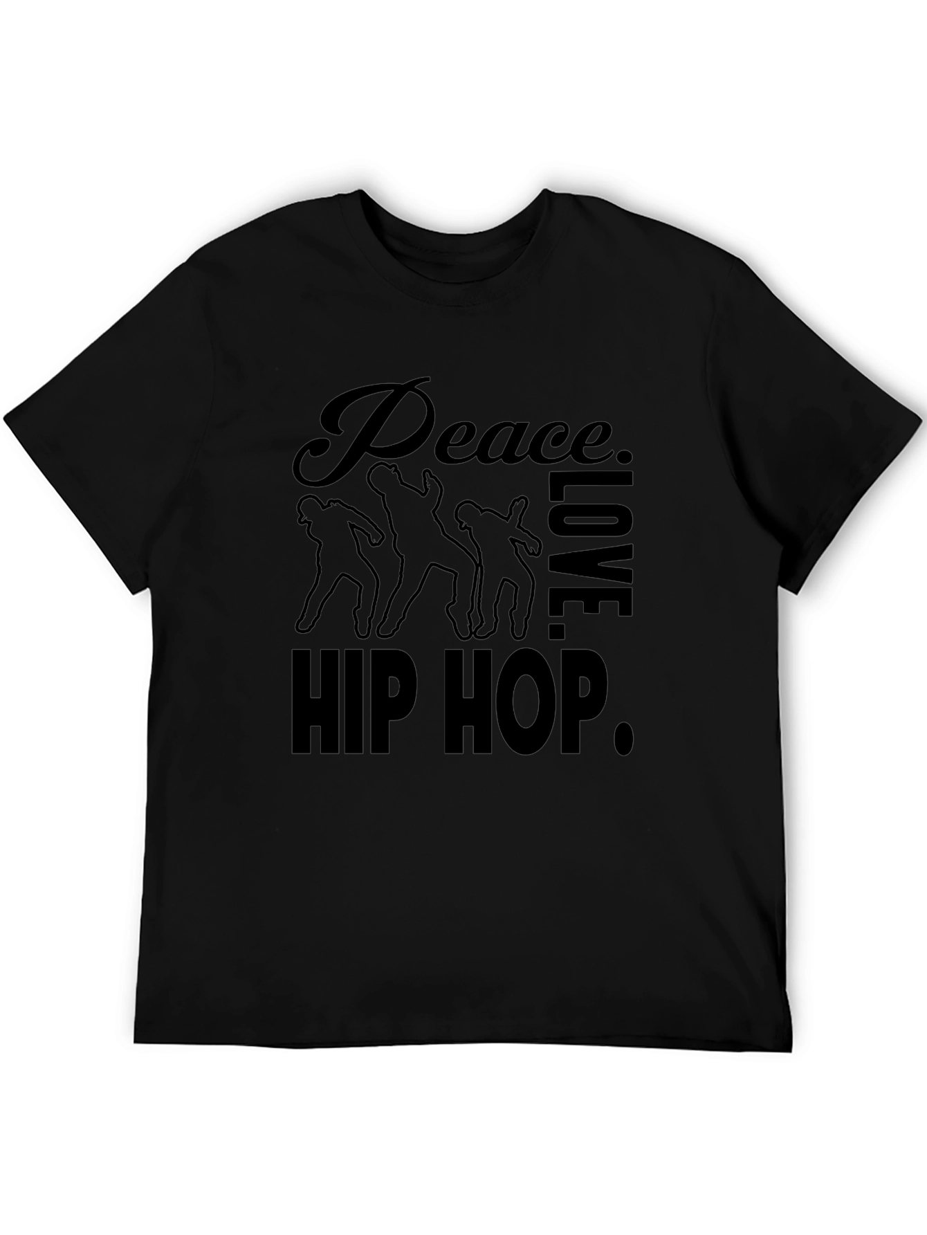 Peace Love Hip Hop T-Shirt Black Graphic Tee