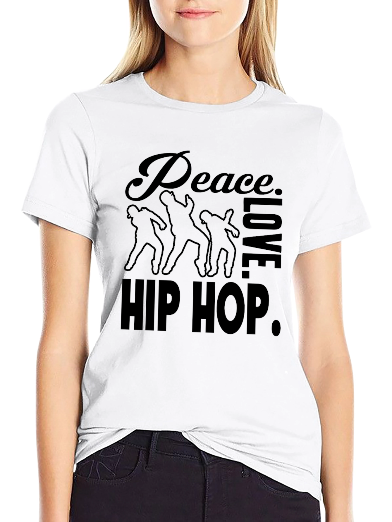 Peace Love Hip Hop T-Shirt Black Graphic Tee