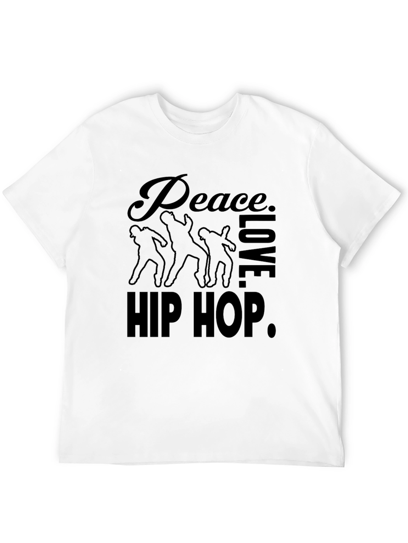 Peace Love Hip Hop T-Shirt Black Graphic Tee