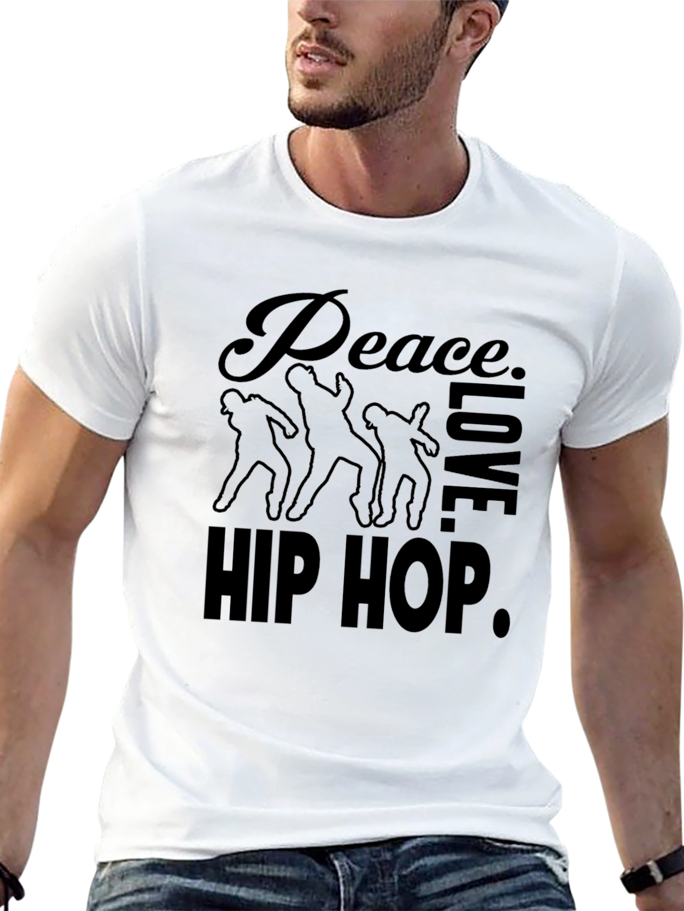 Peace Love Hip Hop T-Shirt Black Graphic Tee