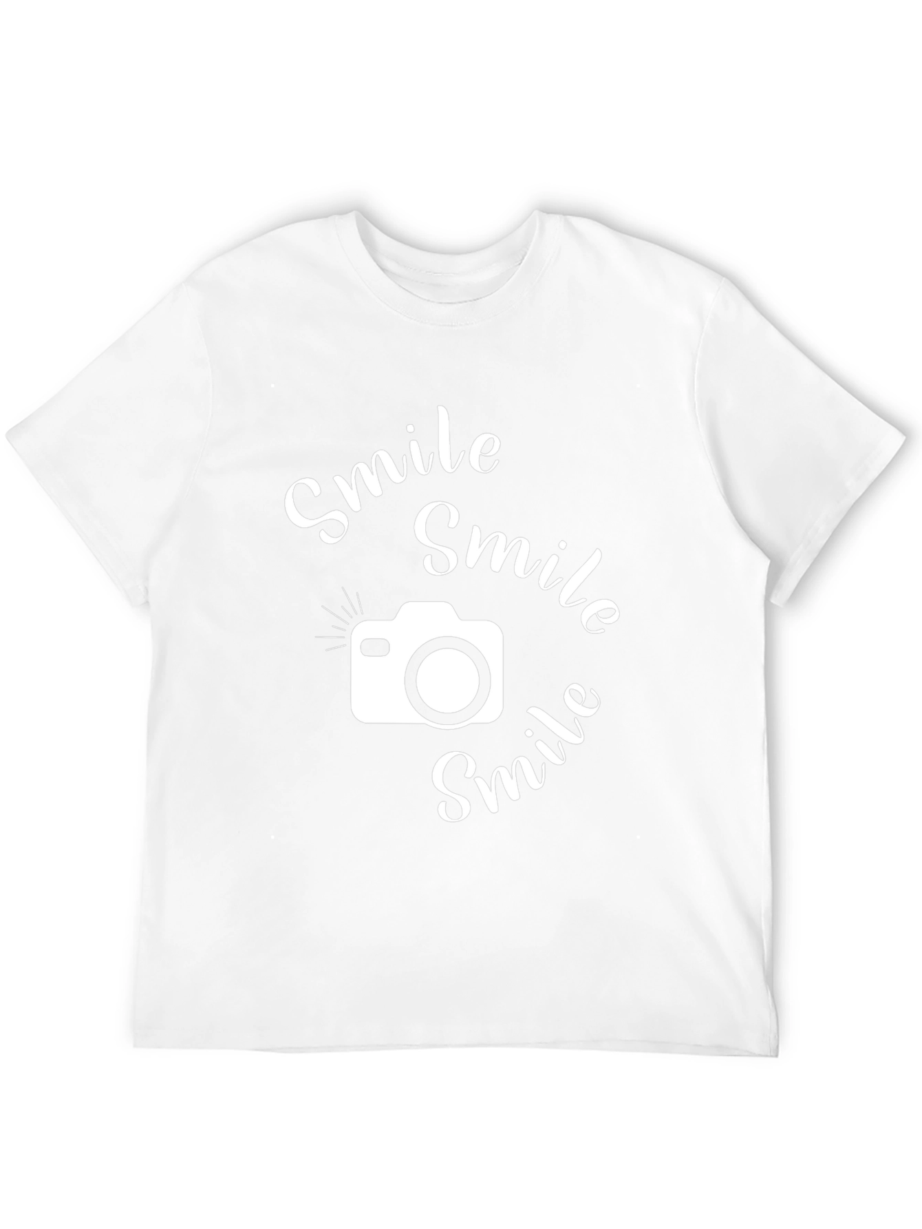Smile Camera Graphic T-Shirt - Casual Black Tee