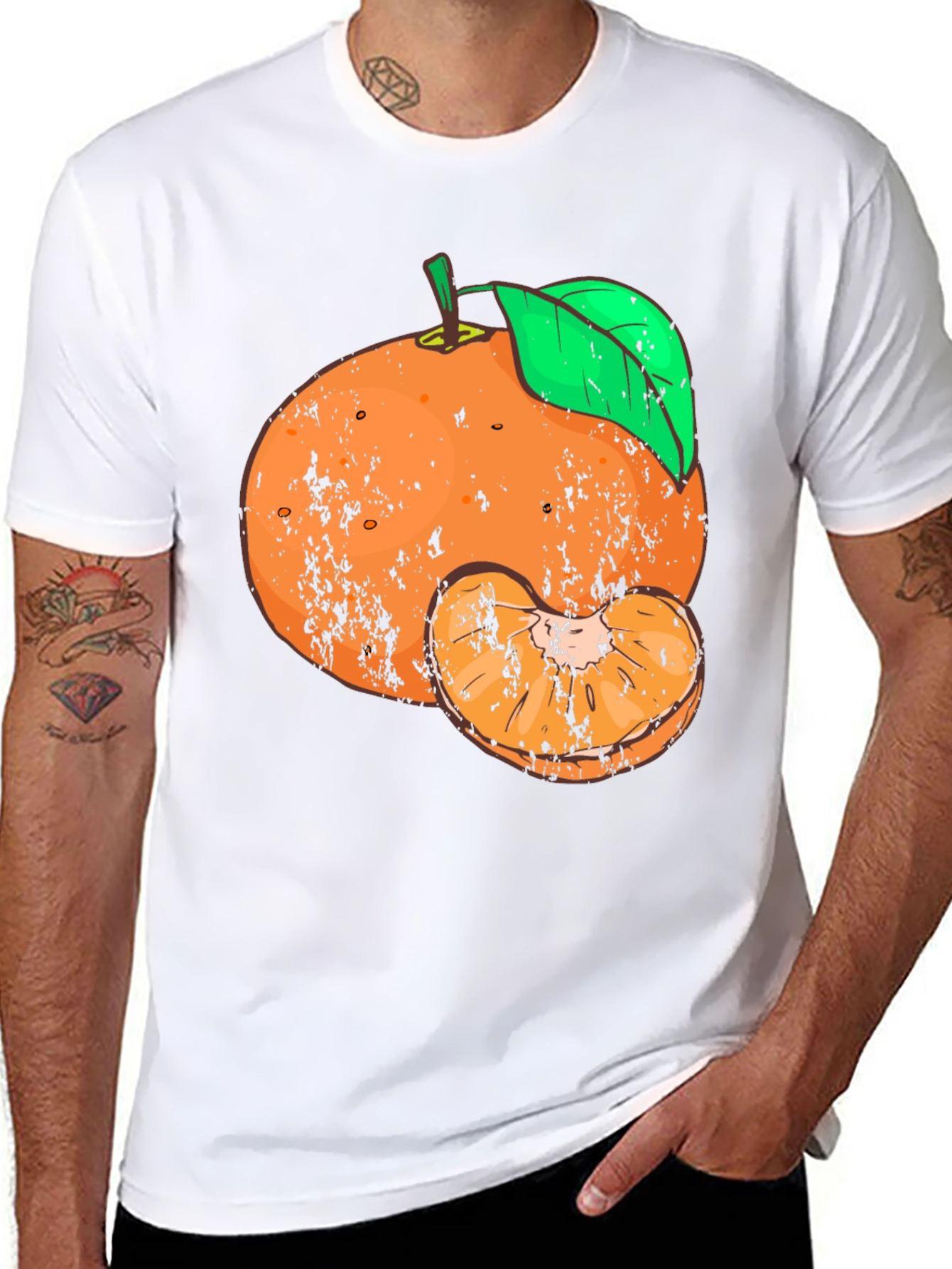 Distressed Tangerine Graphic Tee