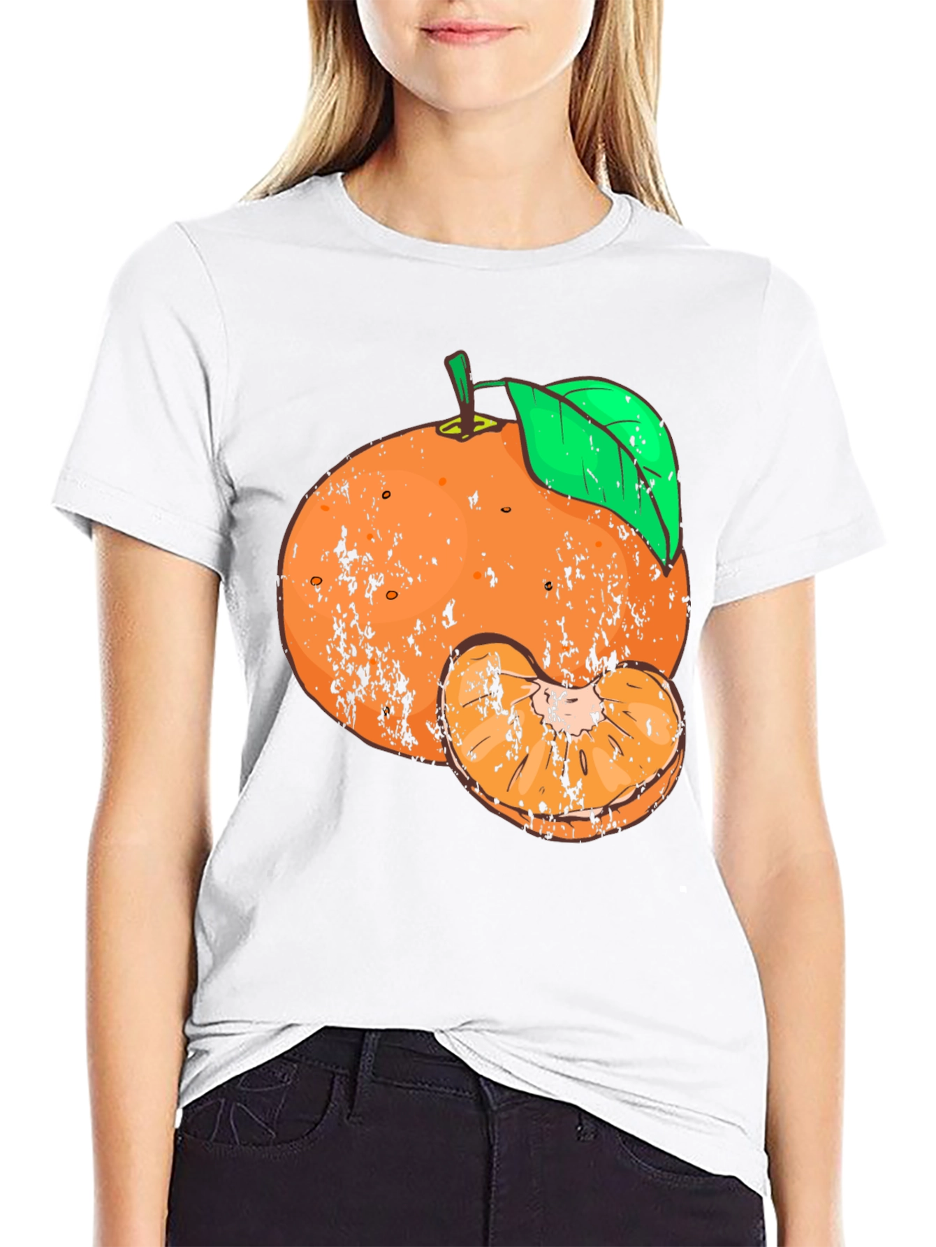 Distressed Tangerine Graphic Tee