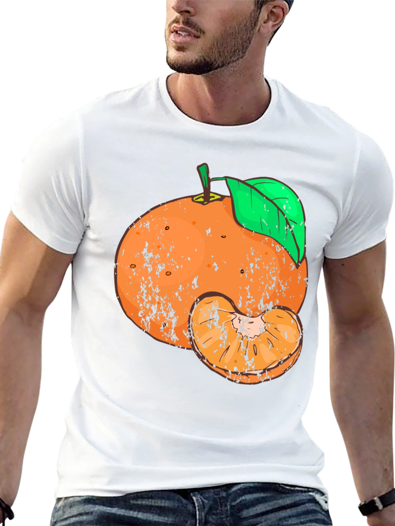 Distressed Tangerine Graphic Tee