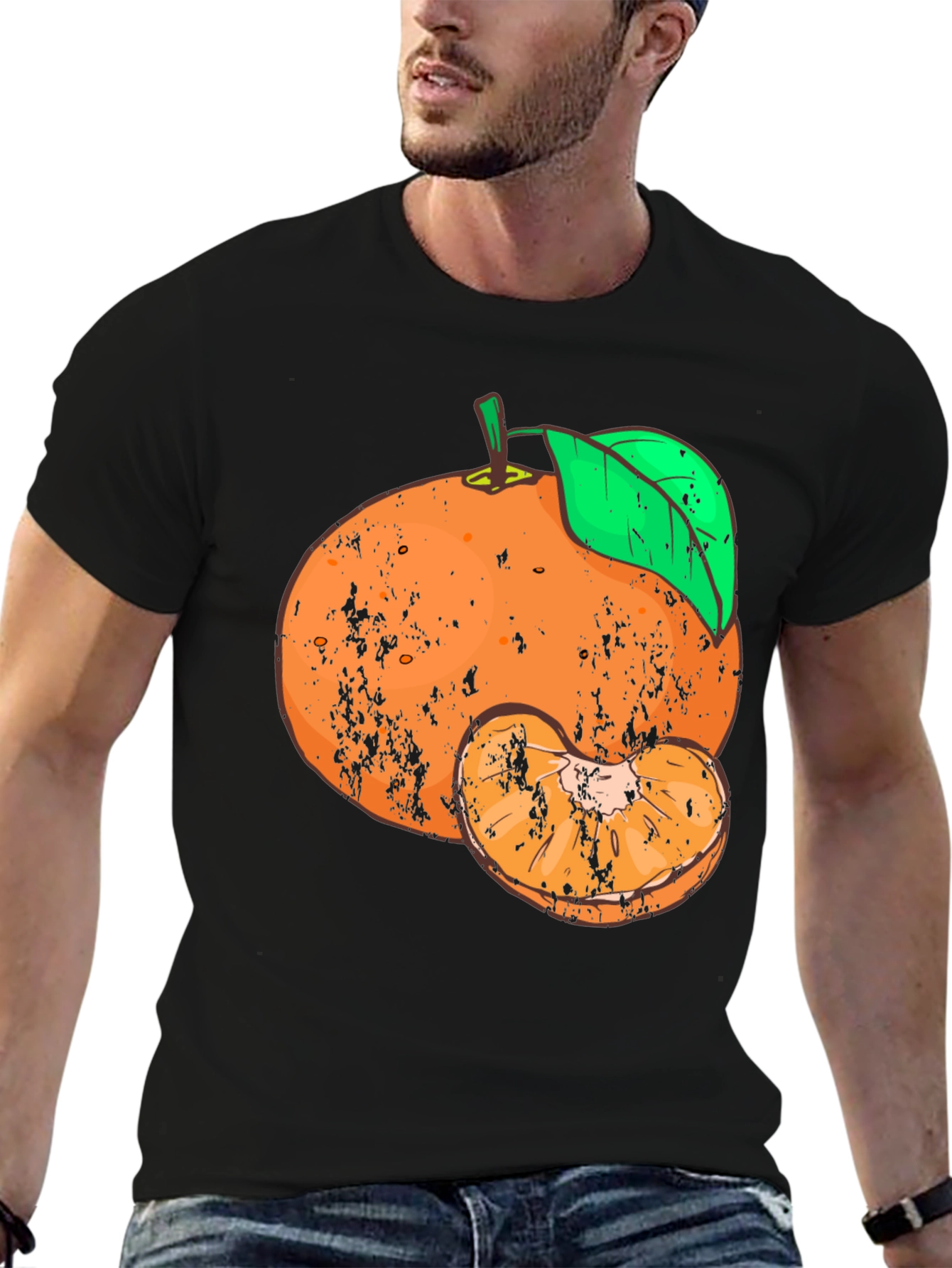 Distressed Tangerine Graphic Tee