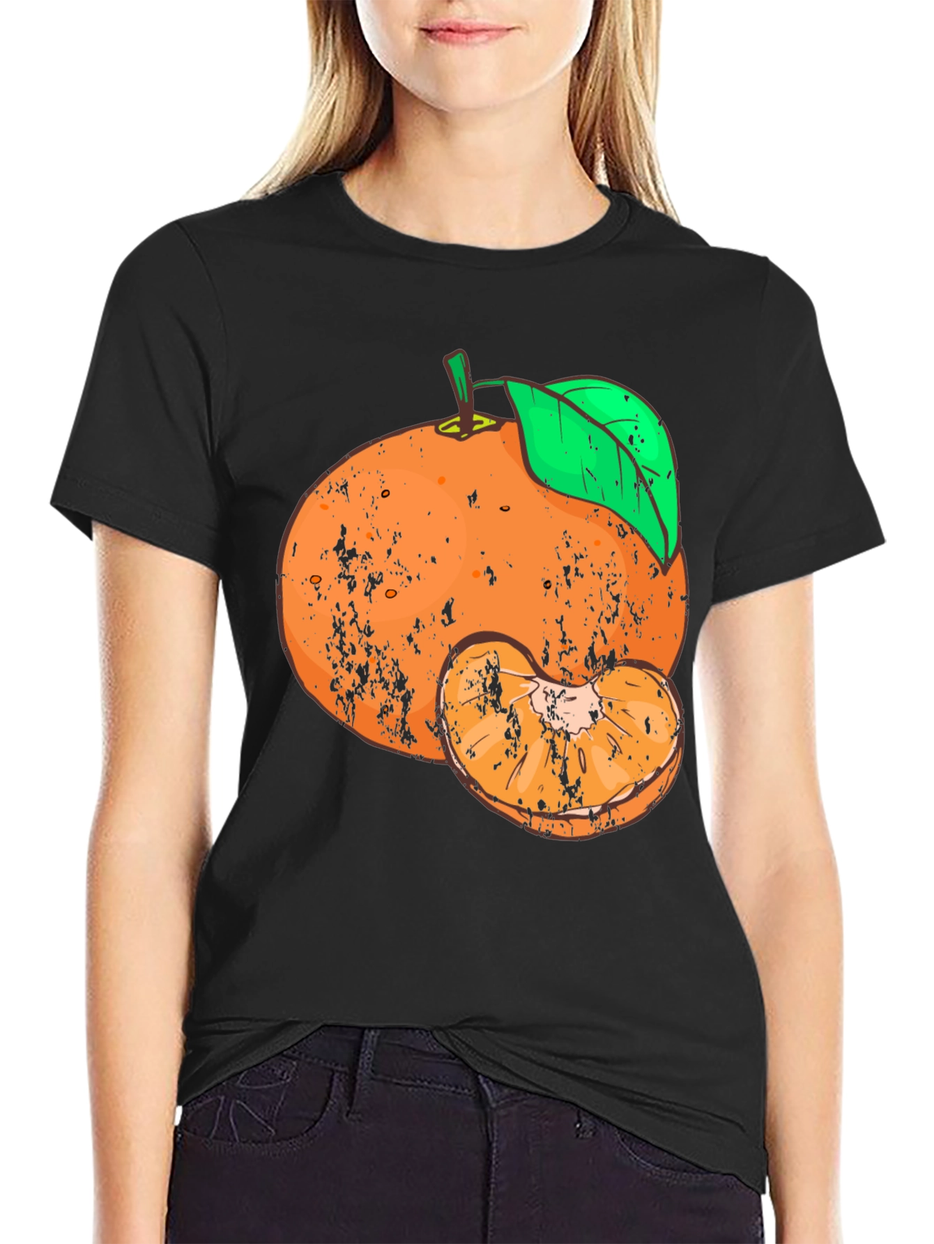Distressed Tangerine Graphic Tee