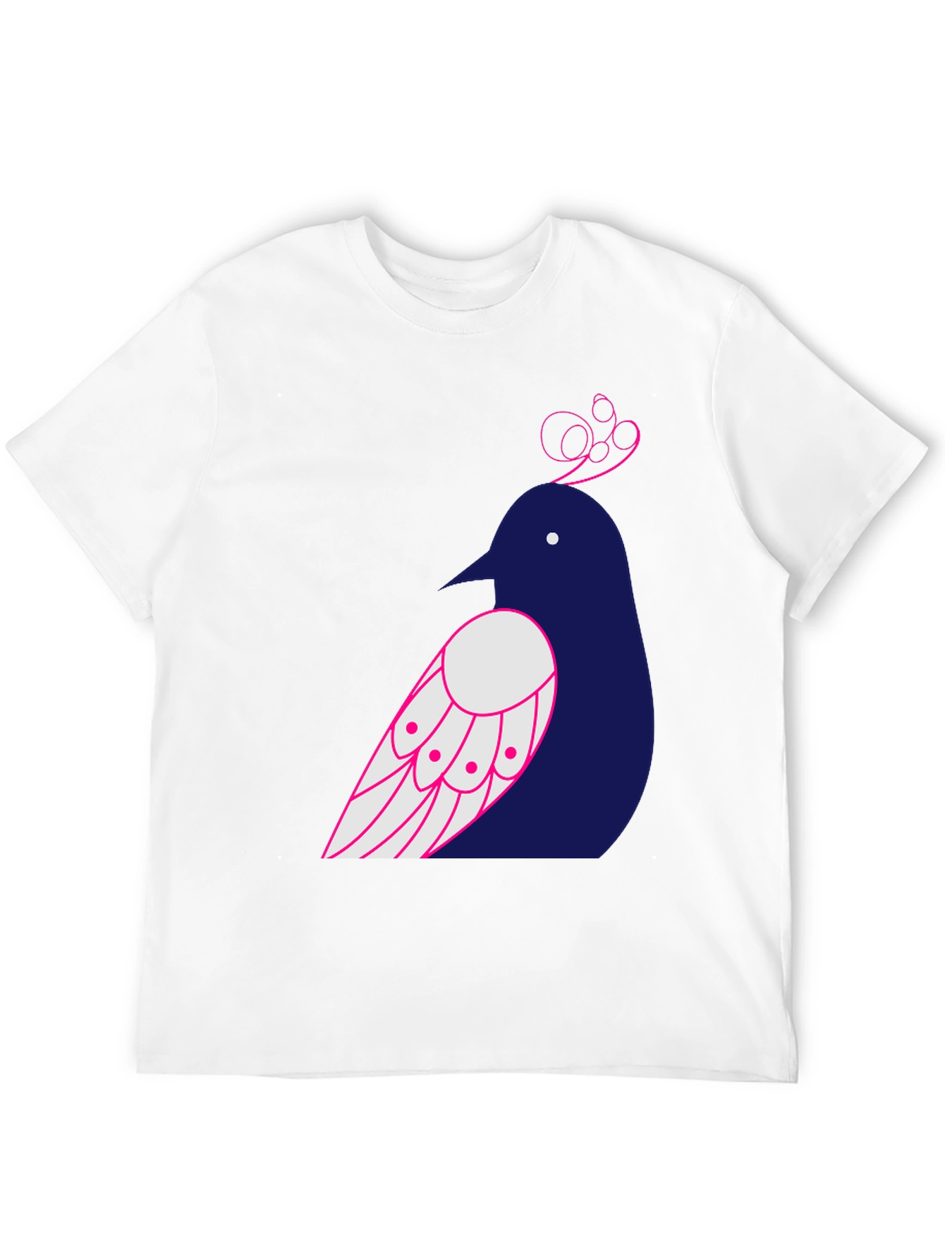 Bird Graphic Print T-Shirt - Black