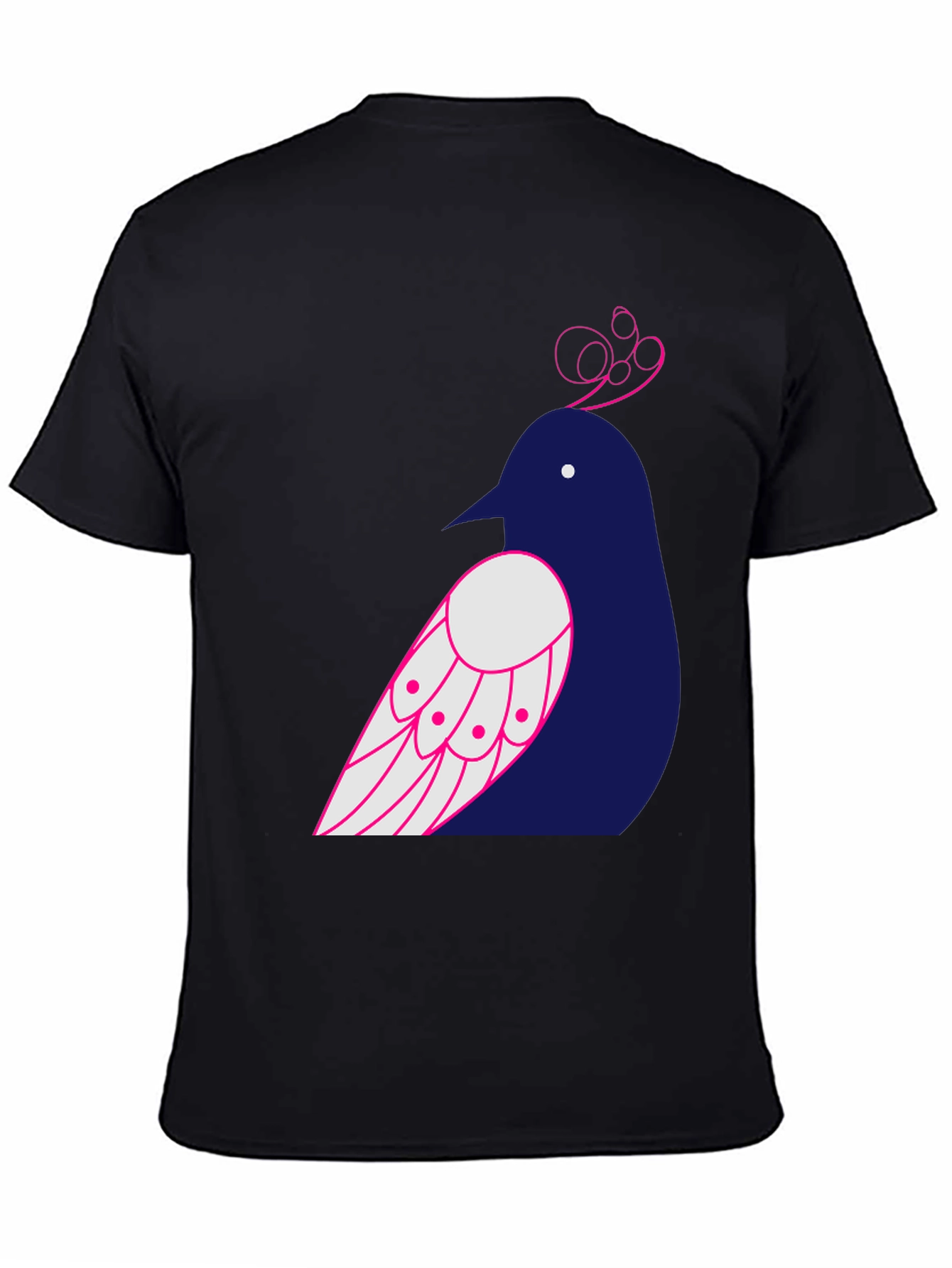 Bird Graphic Print T-Shirt - Black