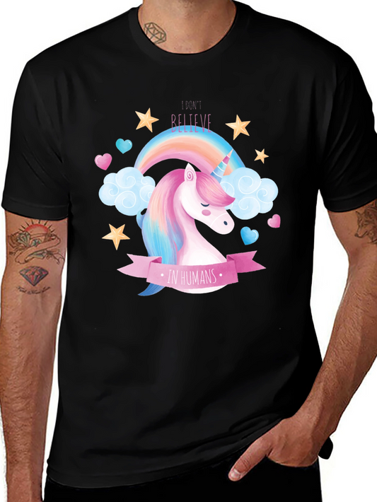 Unicorn Graphic Tee - I Dont Believe In Humans