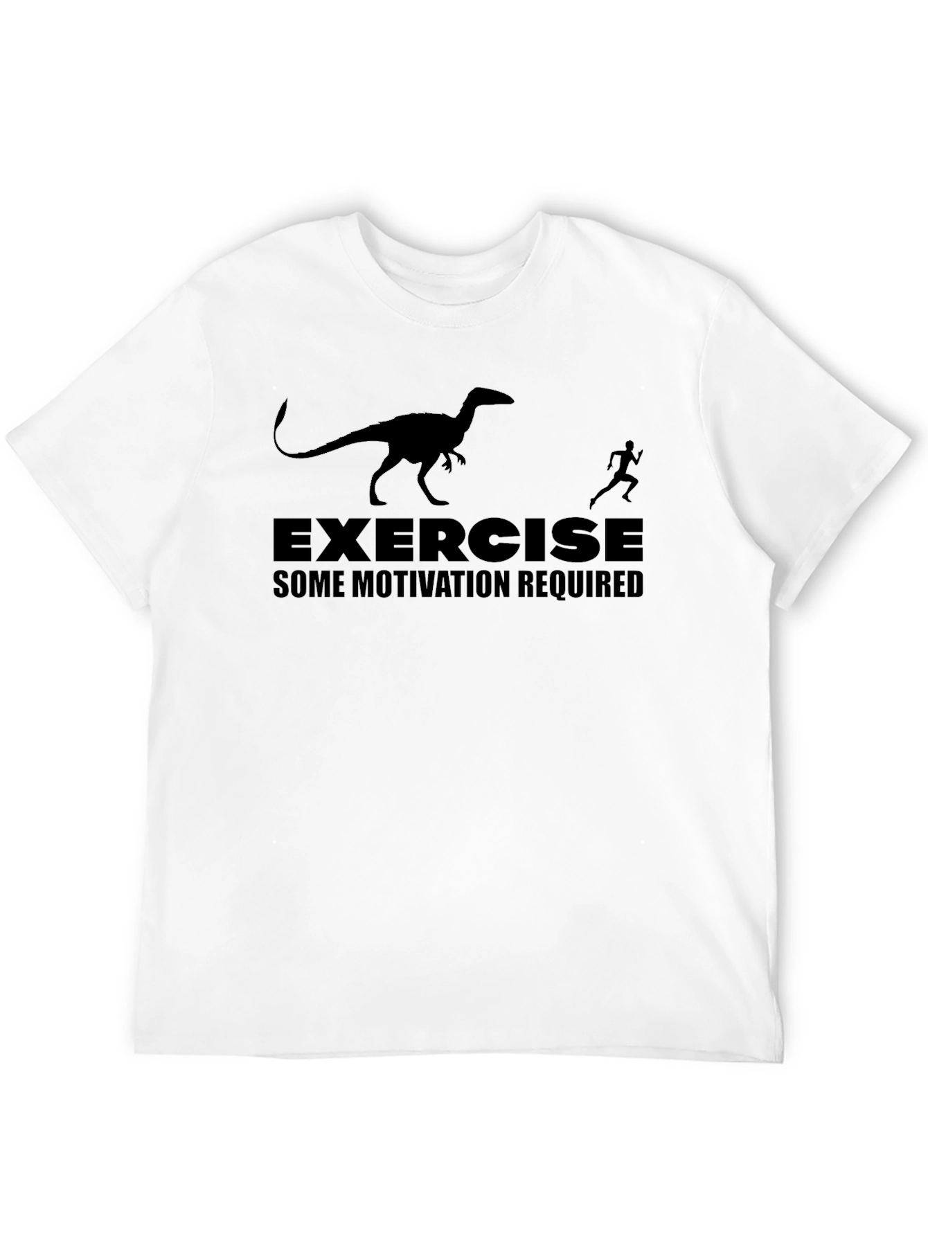 Exercise Motivation T-Shirt - Dinosaur Chasing Runner