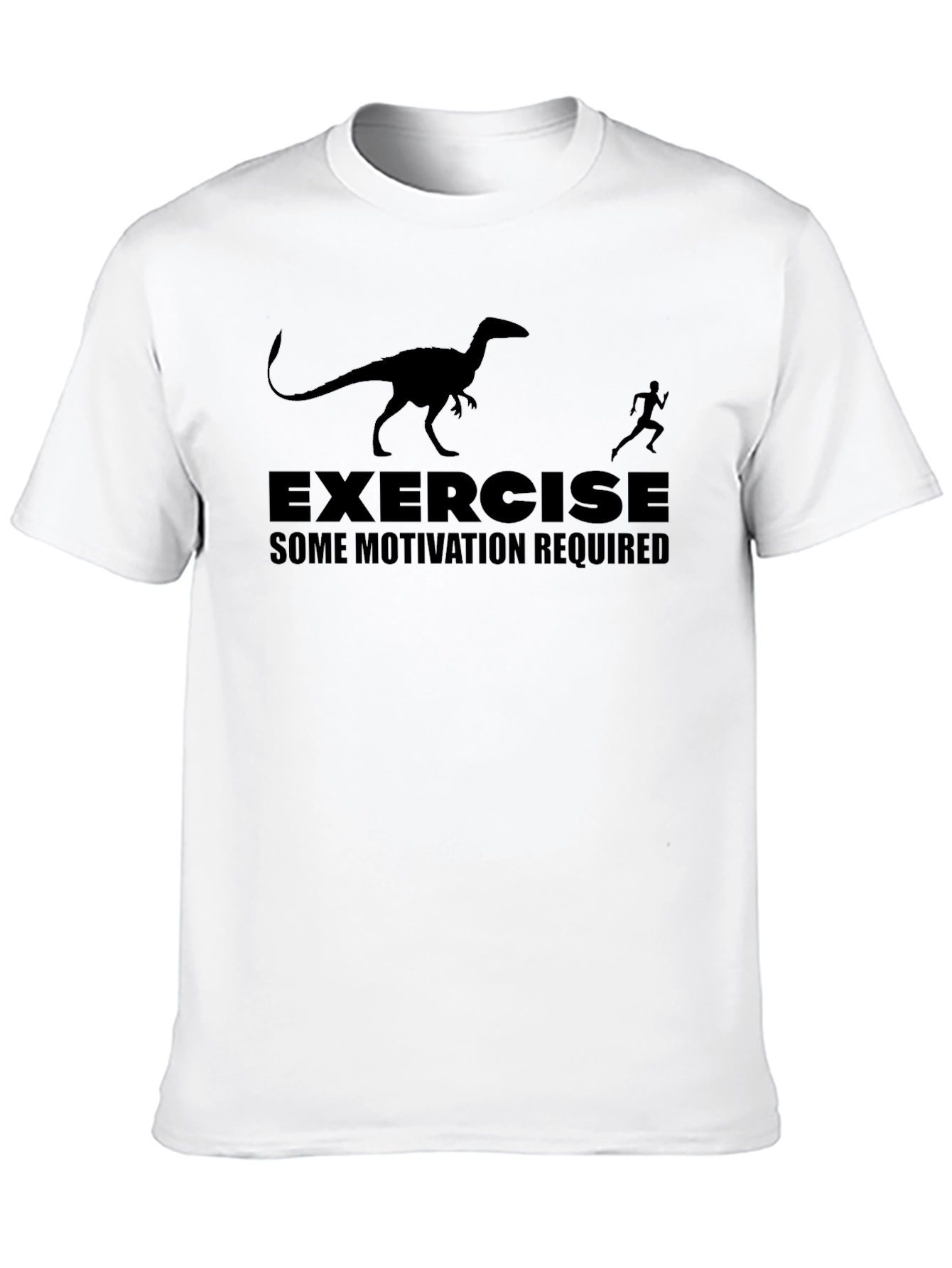 Exercise Motivation T-Shirt - Dinosaur Chasing Runner