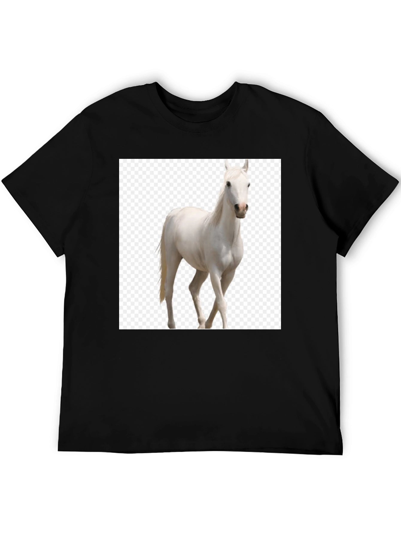 Black Horse Graphic Tee - Equestrian Style T-Shirt