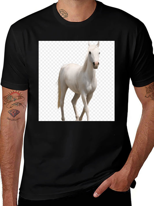 Black Horse Graphic Tee - Equestrian Style T-Shirt