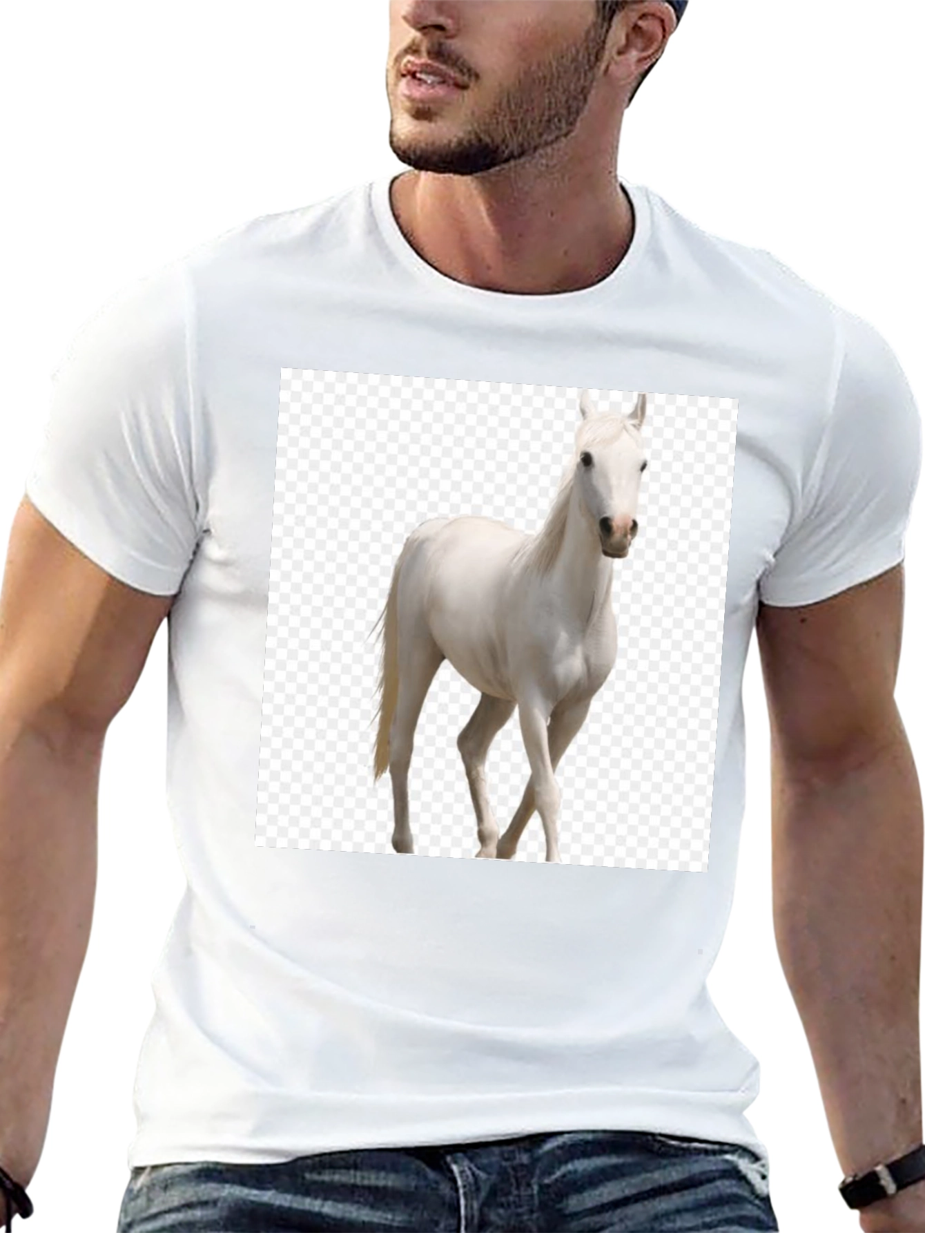 Black Horse Graphic Tee - Equestrian Style T-Shirt