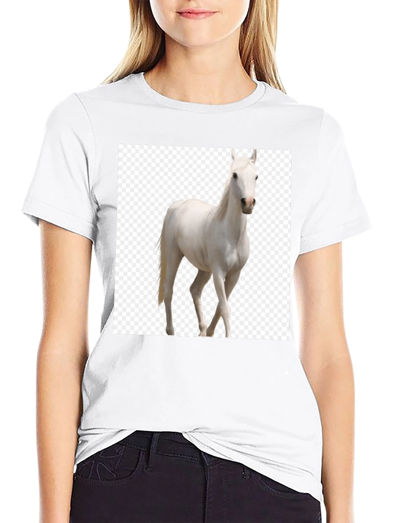 Black Horse Graphic Tee - Equestrian Style T-Shirt