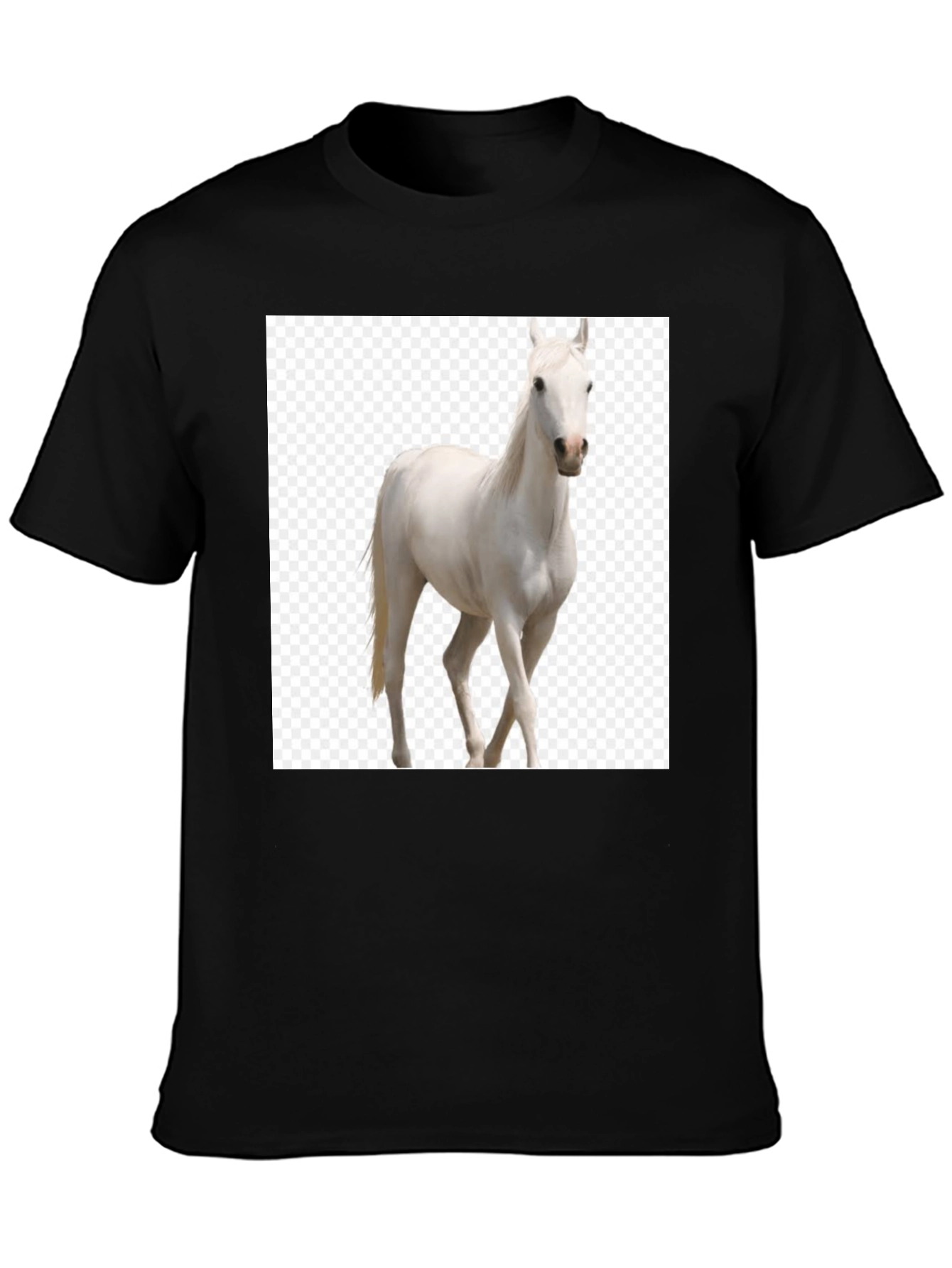 Black Horse Graphic Tee - Equestrian Style T-Shirt
