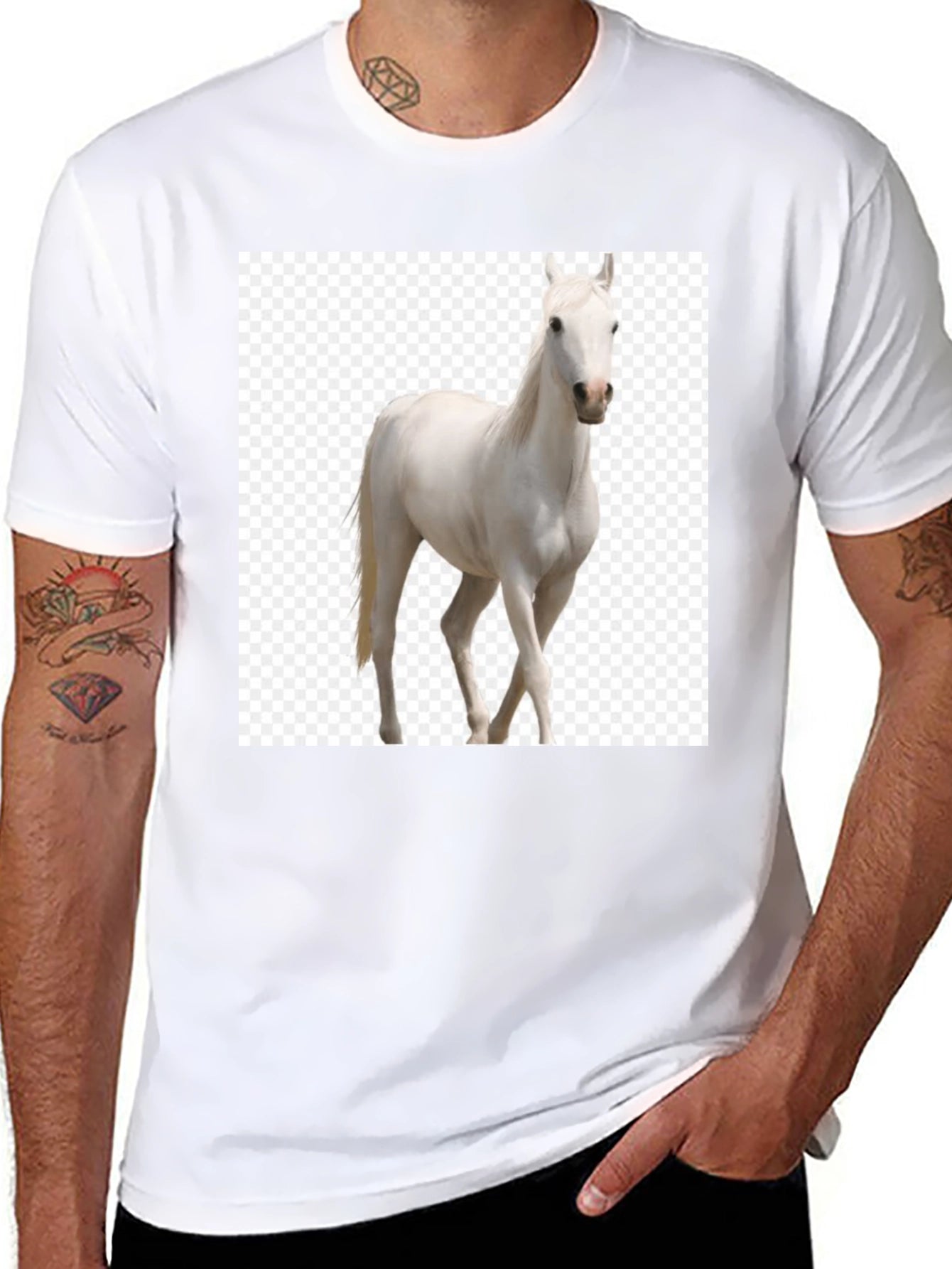 Black Horse Graphic Tee - Equestrian Style T-Shirt