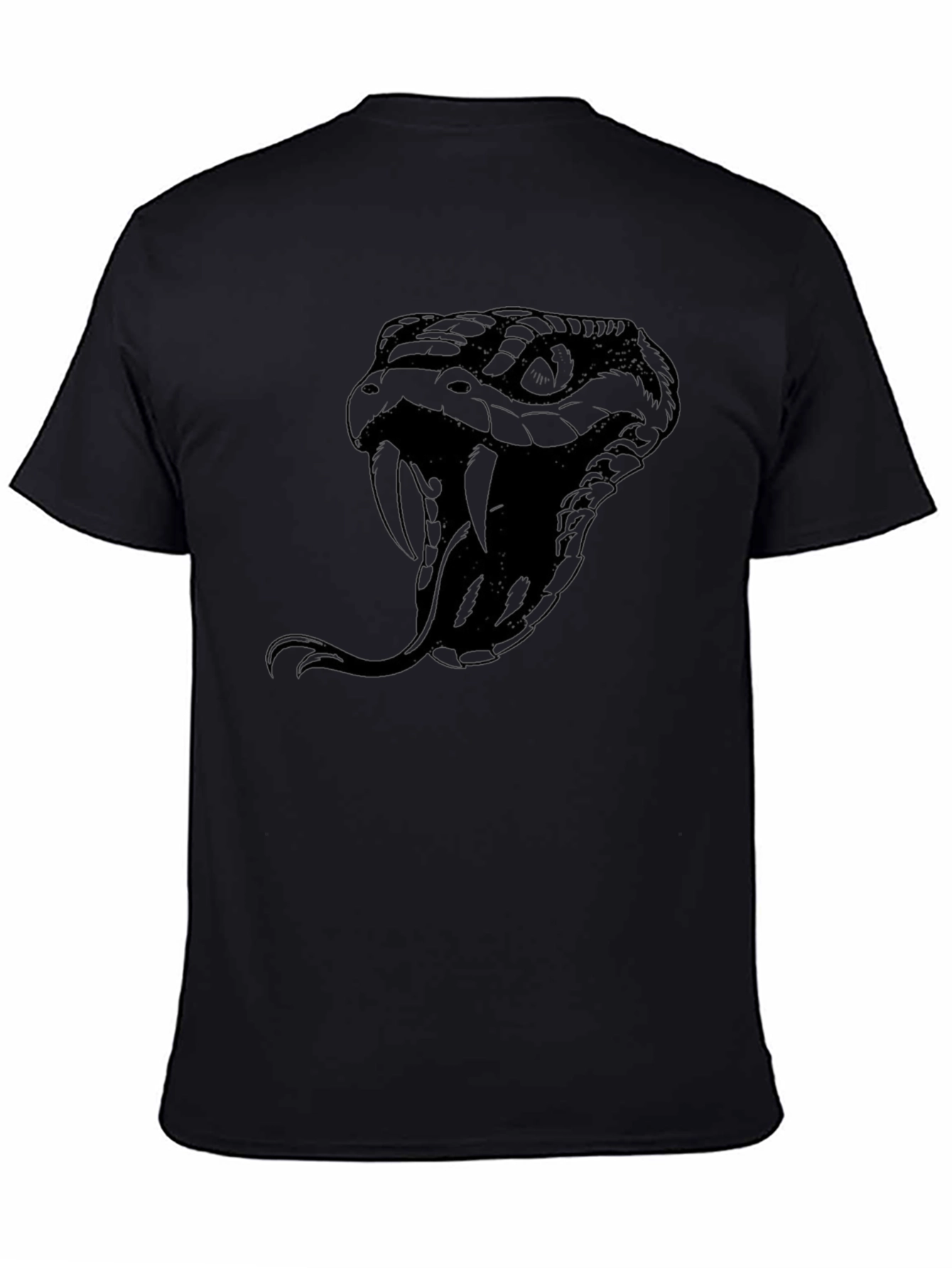 Mens Black Snake Graphic T-Shirt
