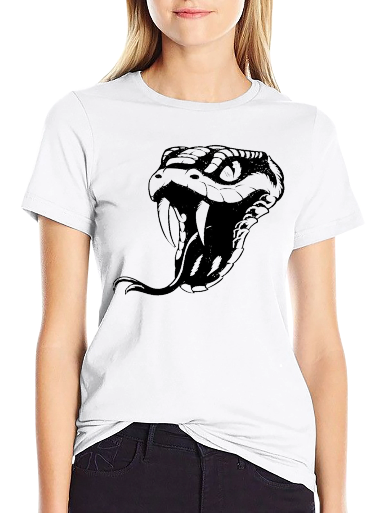 Mens Black Snake Graphic T-Shirt