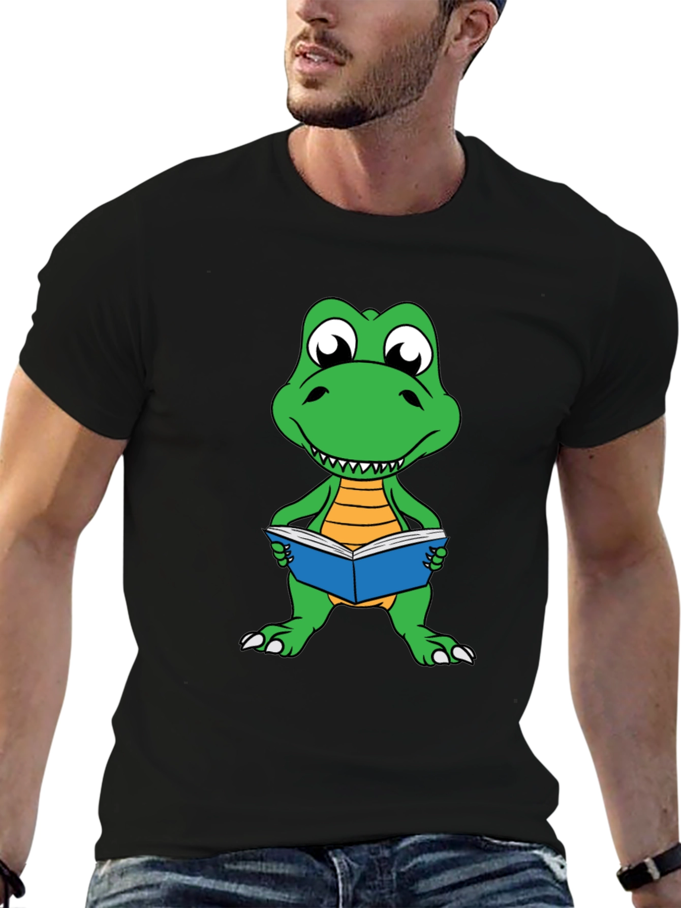 Dinosaur Reading Book Graphic Tee