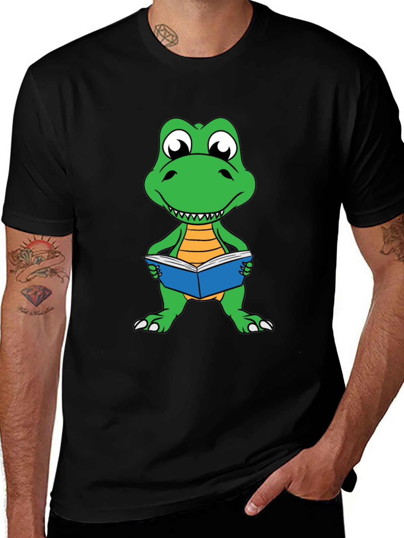 Dinosaur Reading Book Graphic Tee