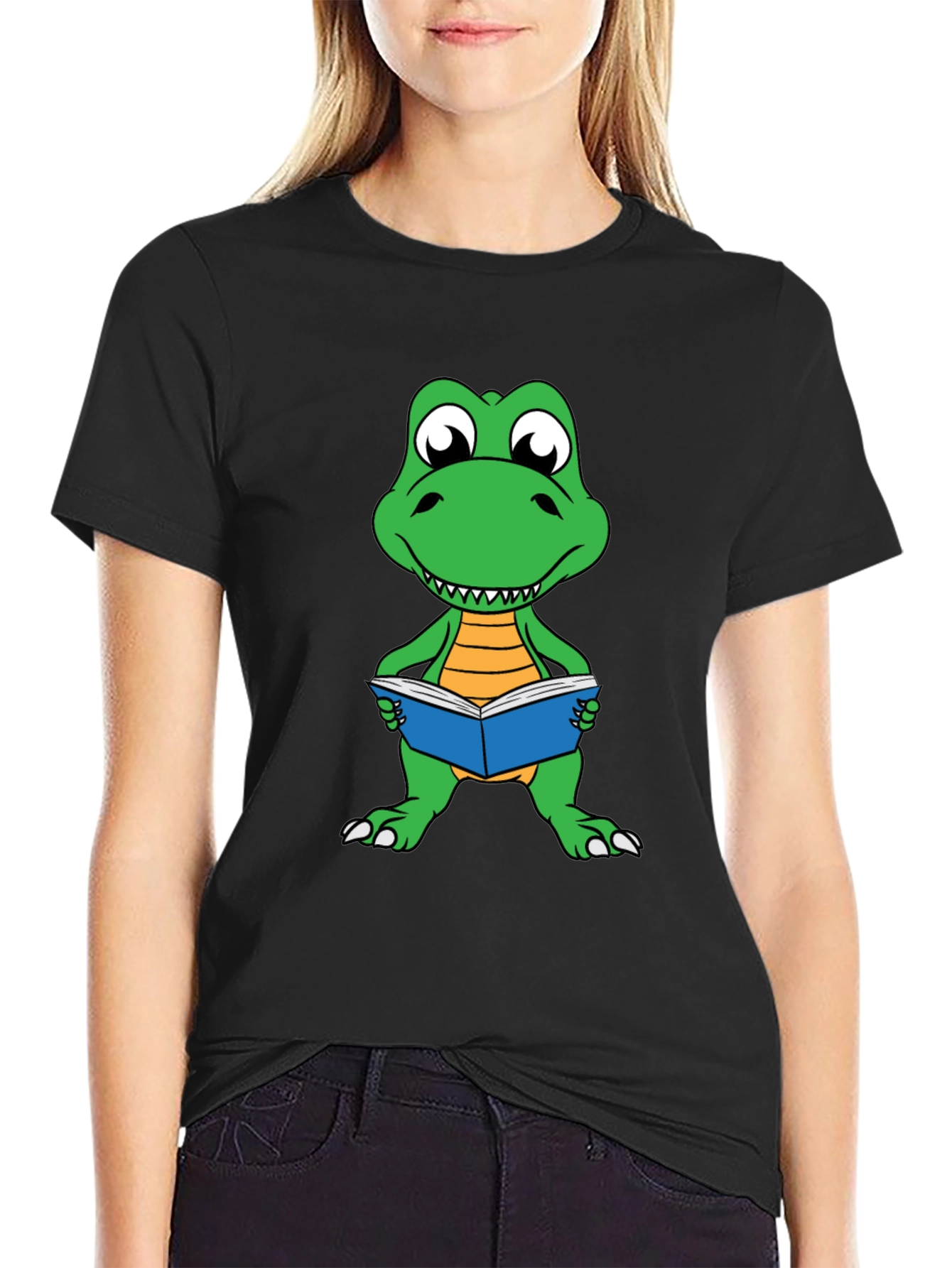 Dinosaur Reading Book Graphic Tee