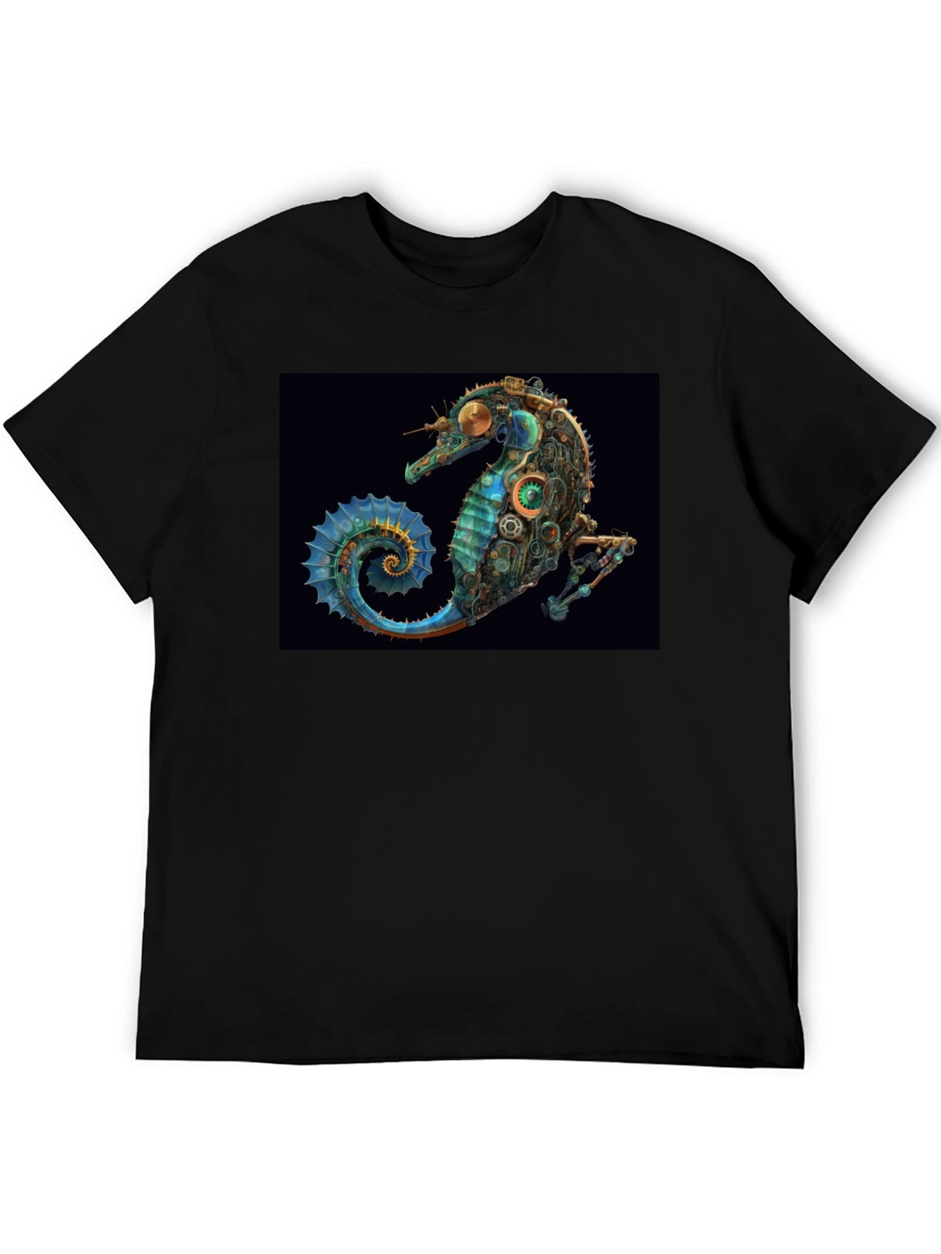 Steampunk Seahorse Graphic T-Shirt