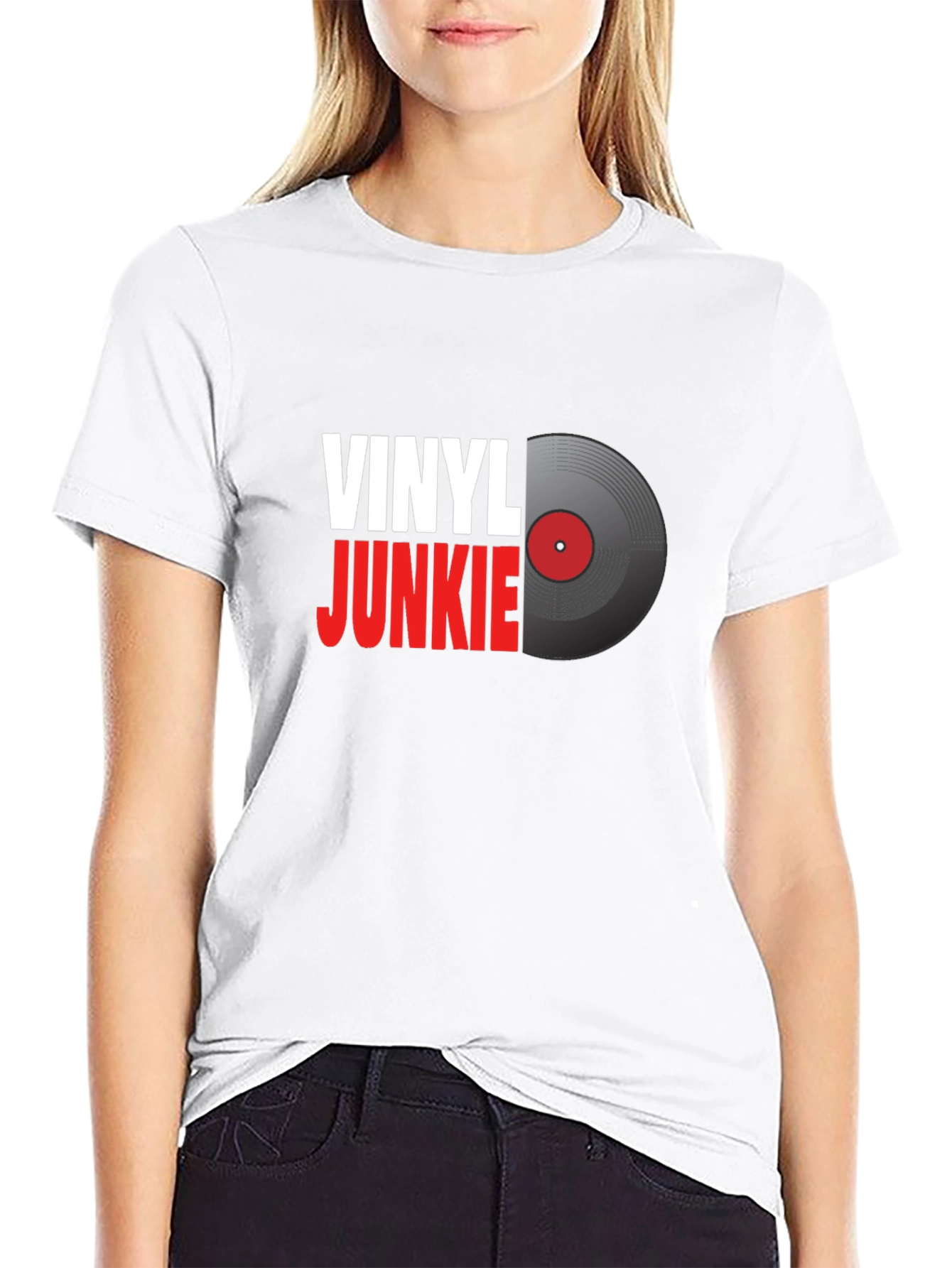 Vinyl Junkie Graphic T-Shirt - Music Lover Tee