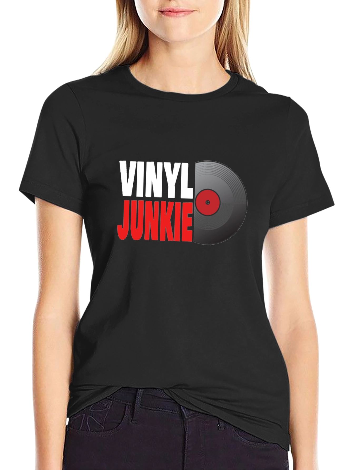 Vinyl Junkie Graphic T-Shirt - Music Lover Tee