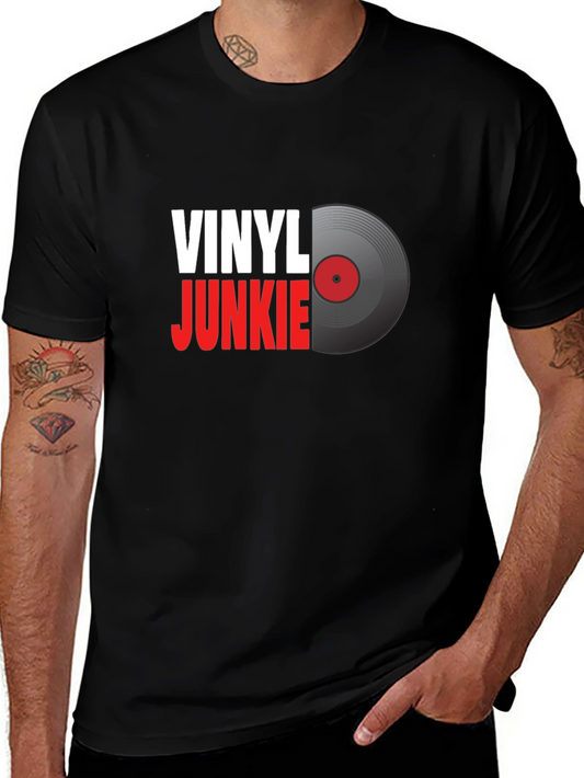 Vinyl Junkie Graphic T-Shirt - Music Lover Tee