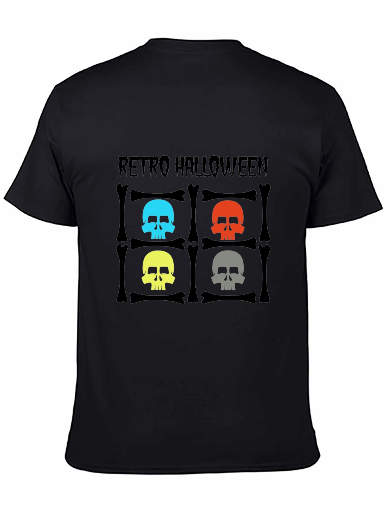 Retro Halloween Skull Graphic Tee