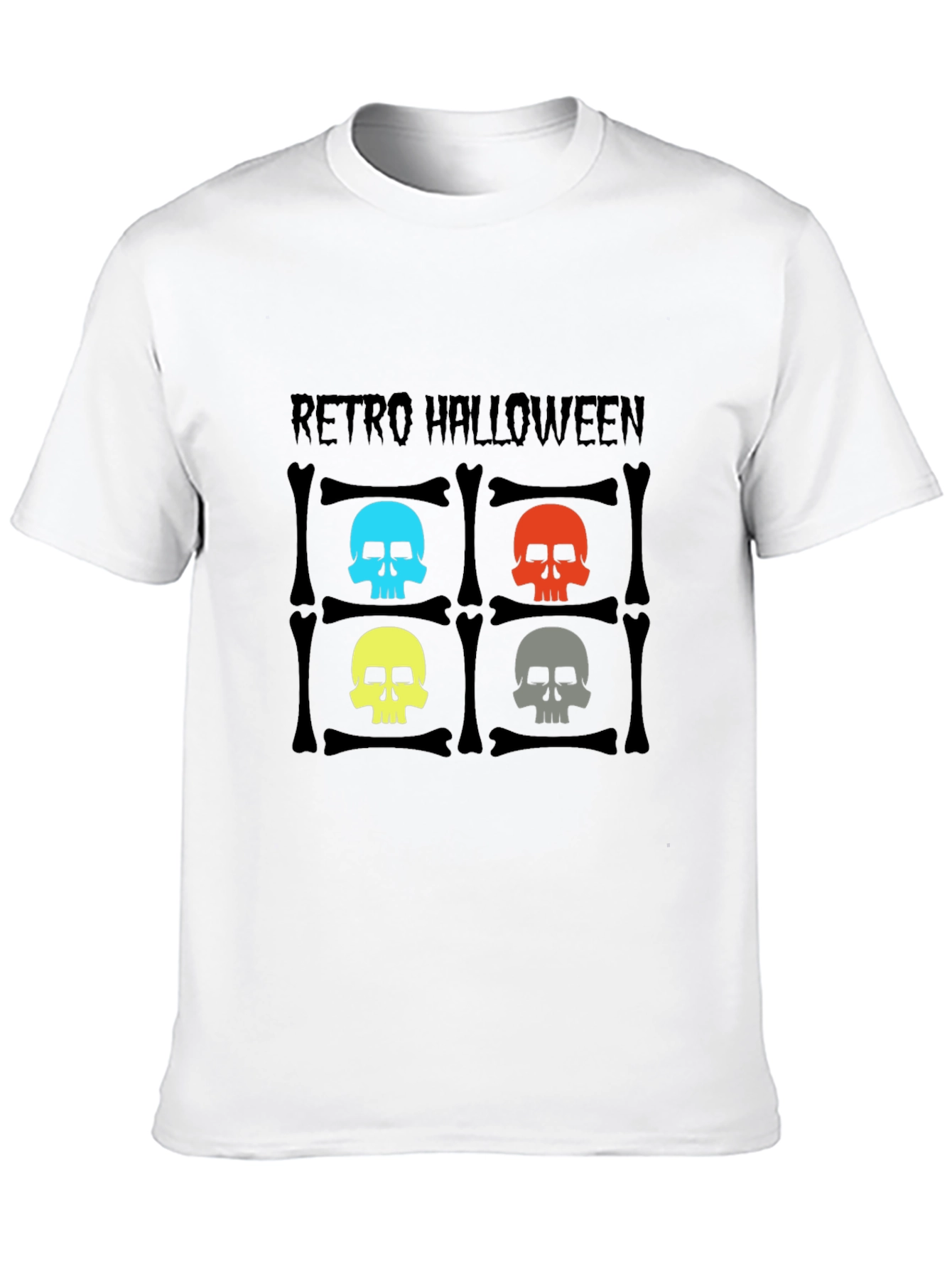 Retro Halloween Skull Graphic Tee