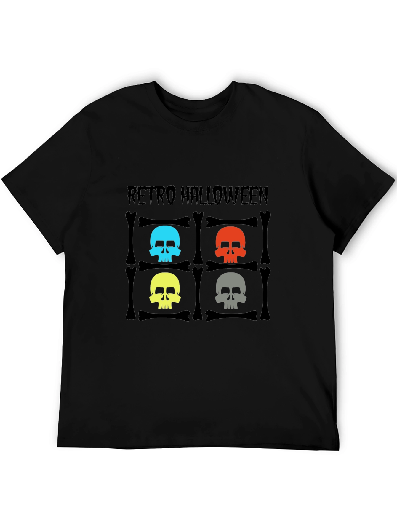 Retro Halloween Skull Graphic Tee