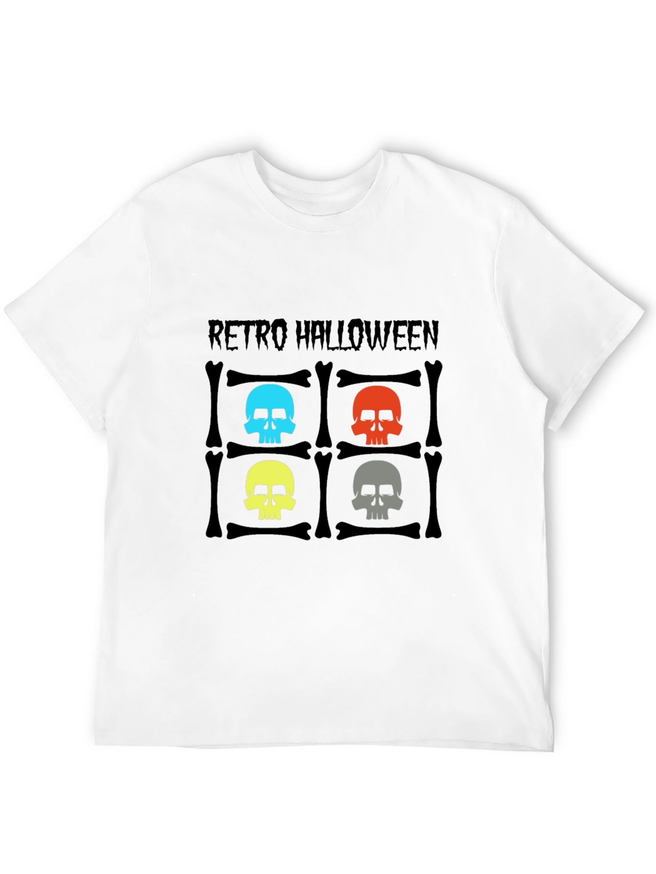 Retro Halloween Skull Graphic Tee